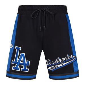 Pro Standard Men's MLB Los Angeles Dodgers Script Tail Double Knit 2.0 Short - Blue/Black - BLACK/BLUE