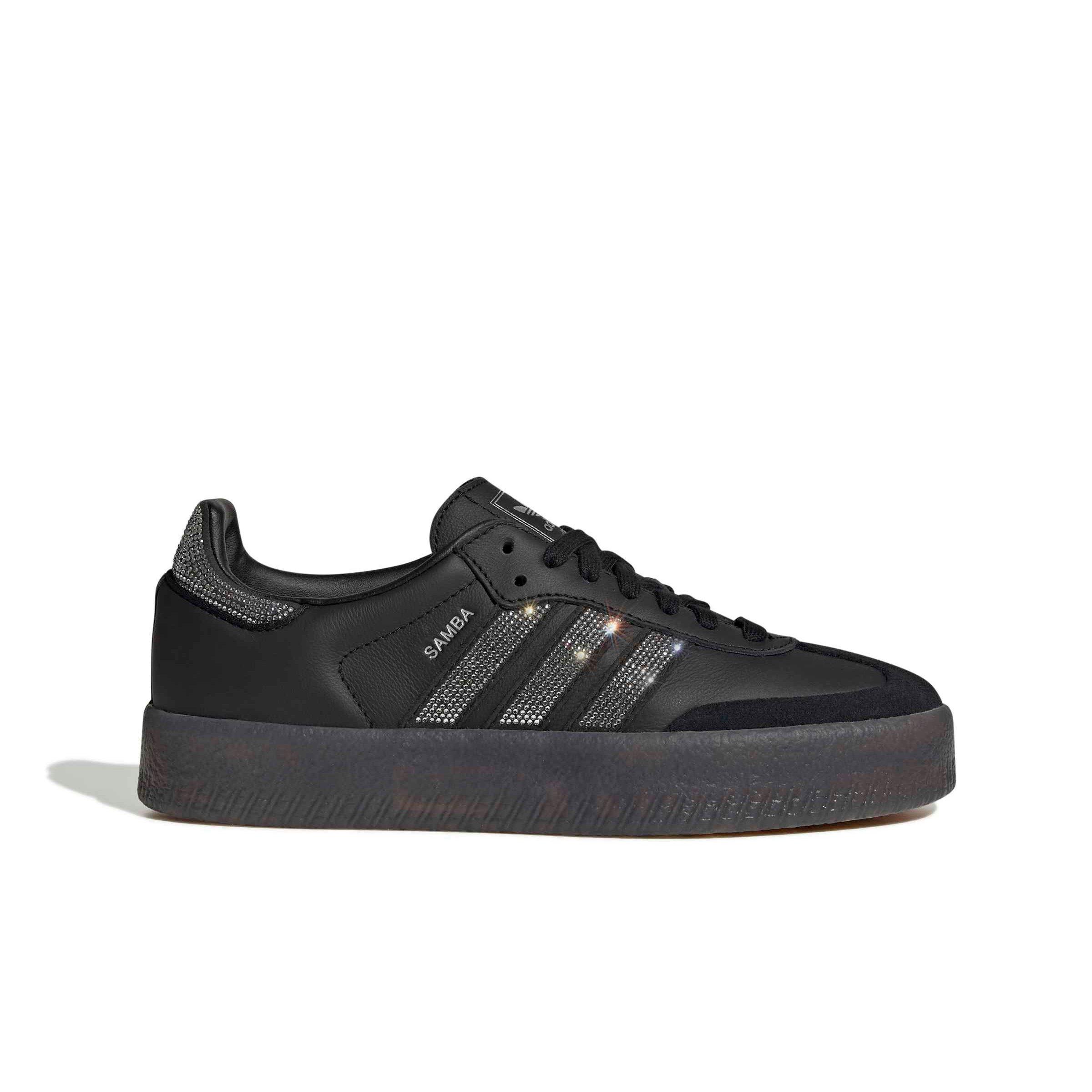 adidas Originals Sambae "Core Black/Silver Metallic/Gum 5 Rhinestone" Women's Shoe - BLACK/SILVER/GUM Thumbnail View 1