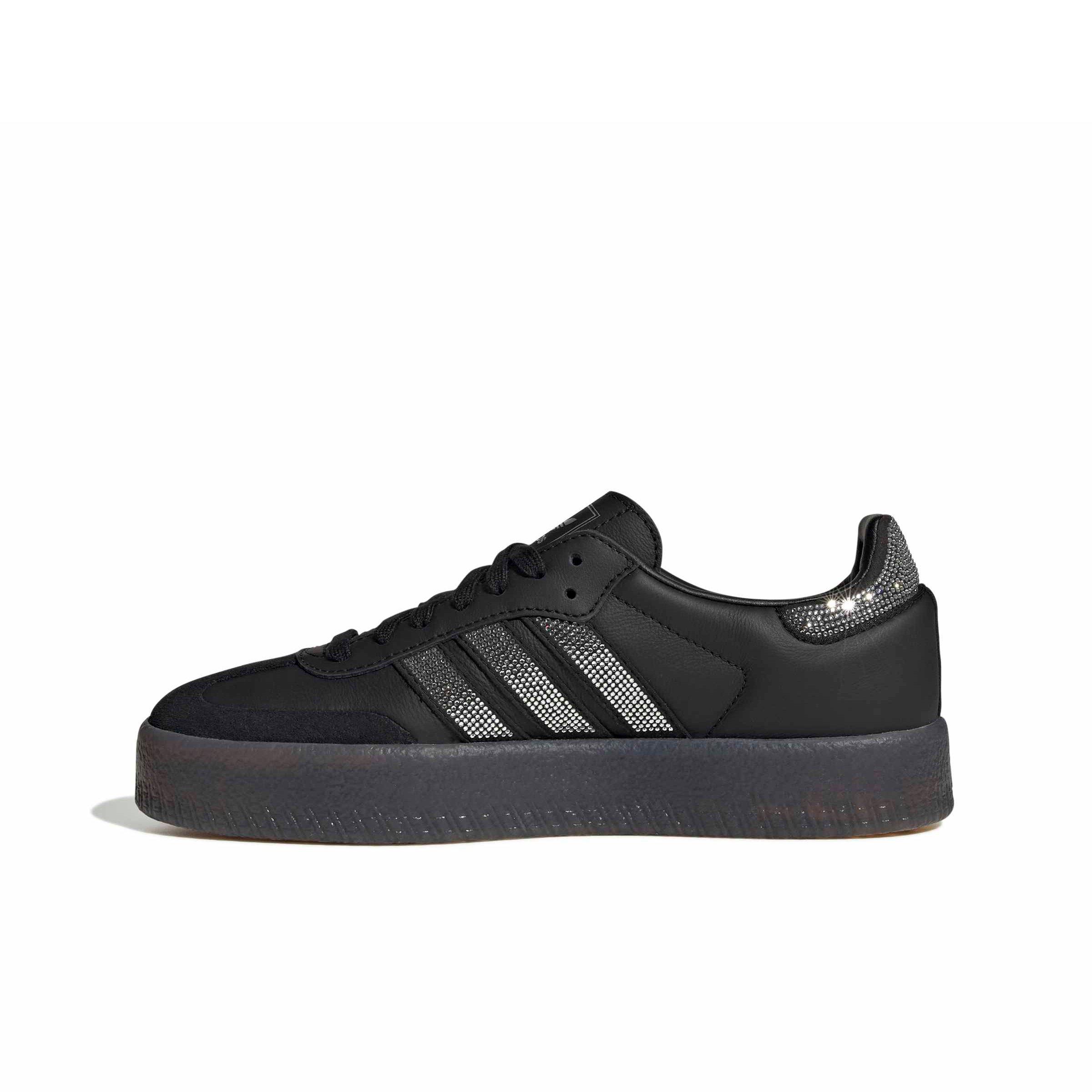 adidas Originals Sambae "Core Black/Silver Metallic/Gum 5 Rhinestone" Women's Shoe - BLACK/SILVER/GUM Thumbnail View 2