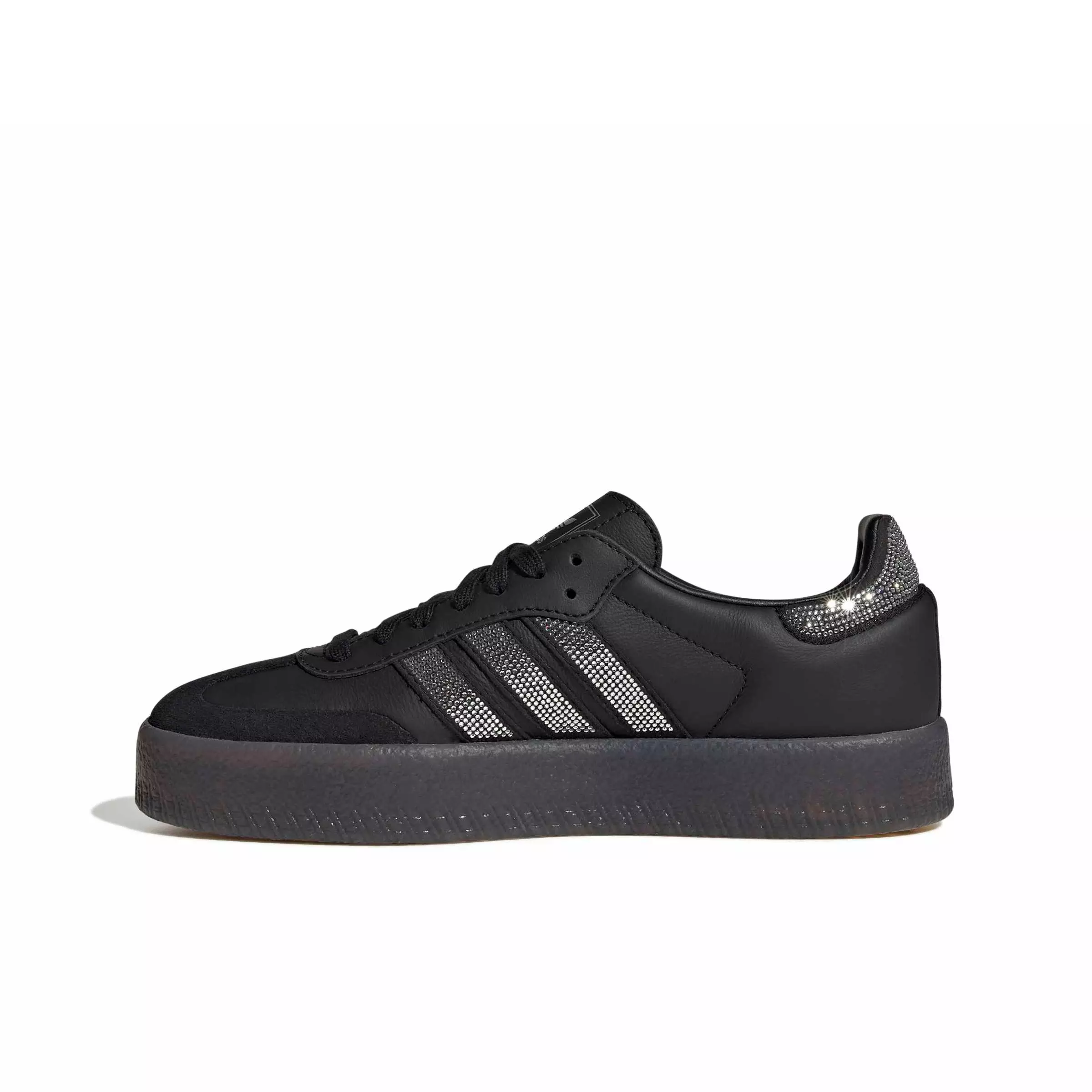 adidas Originals Sambae "Core Black/Silver Metallic/Gum 5 Rhinestone" Women's Shoe - BLACK/SILVER/GUM