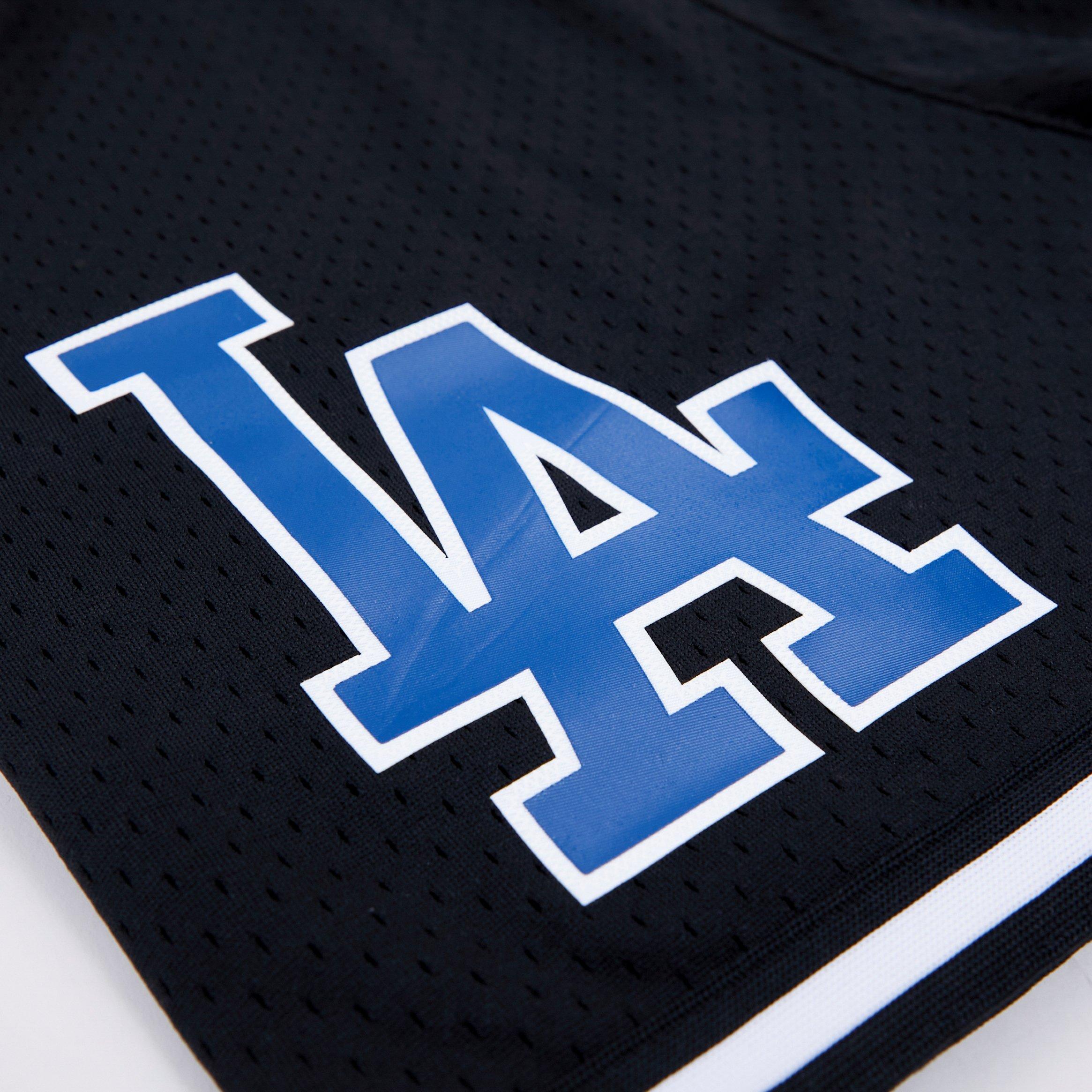 Pro Standard Men's MLB Los Angeles Dodgers Logo Mesh Short - Black - BLACK