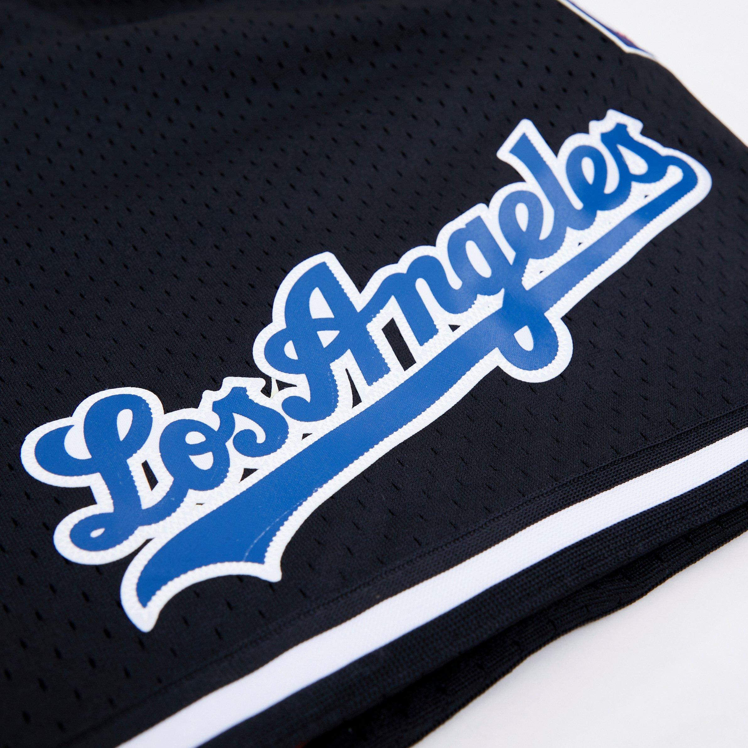 Pro Standard Men's MLB Los Angeles Dodgers Logo Mesh Short - Black - BLACK