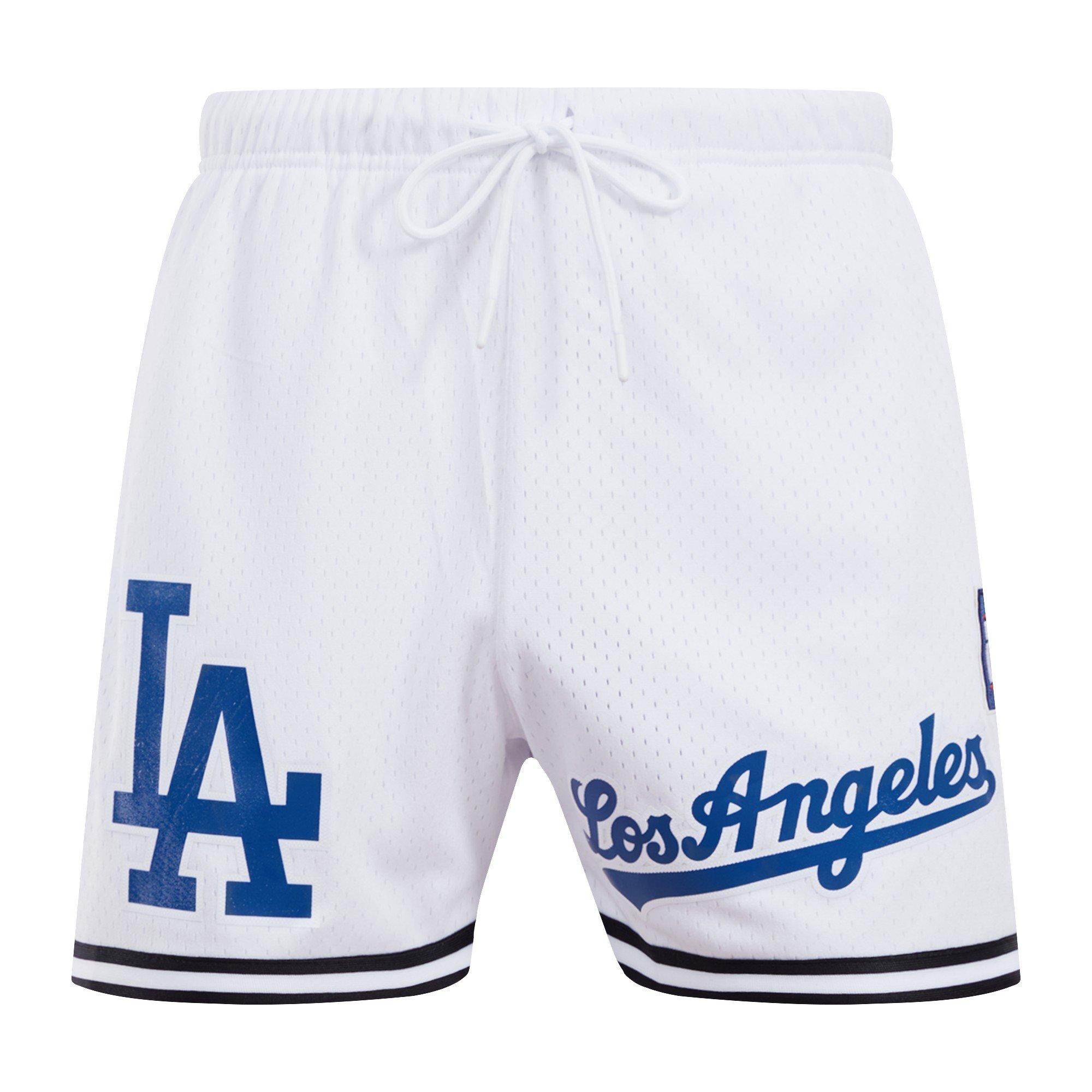 Pro Standard Men's MLB Los Angeles Dodgers Logo Mesh Short - White - WHITE