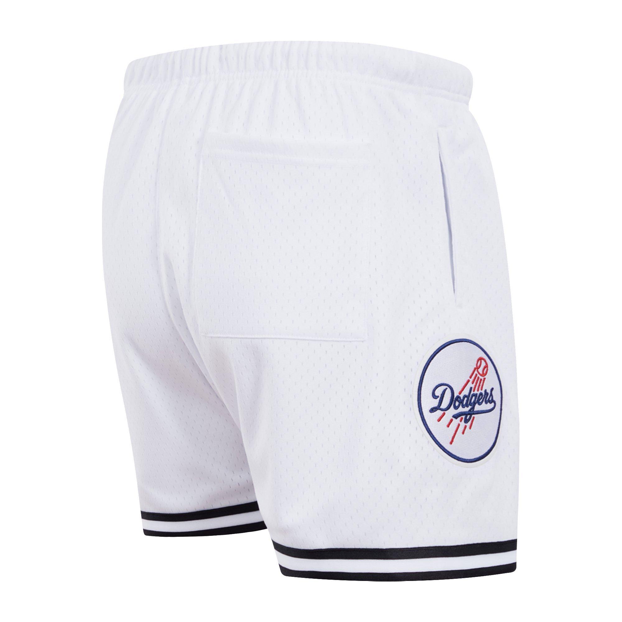 Pro Standard Men's MLB Los Angeles Dodgers Logo Mesh Short - White - WHITE