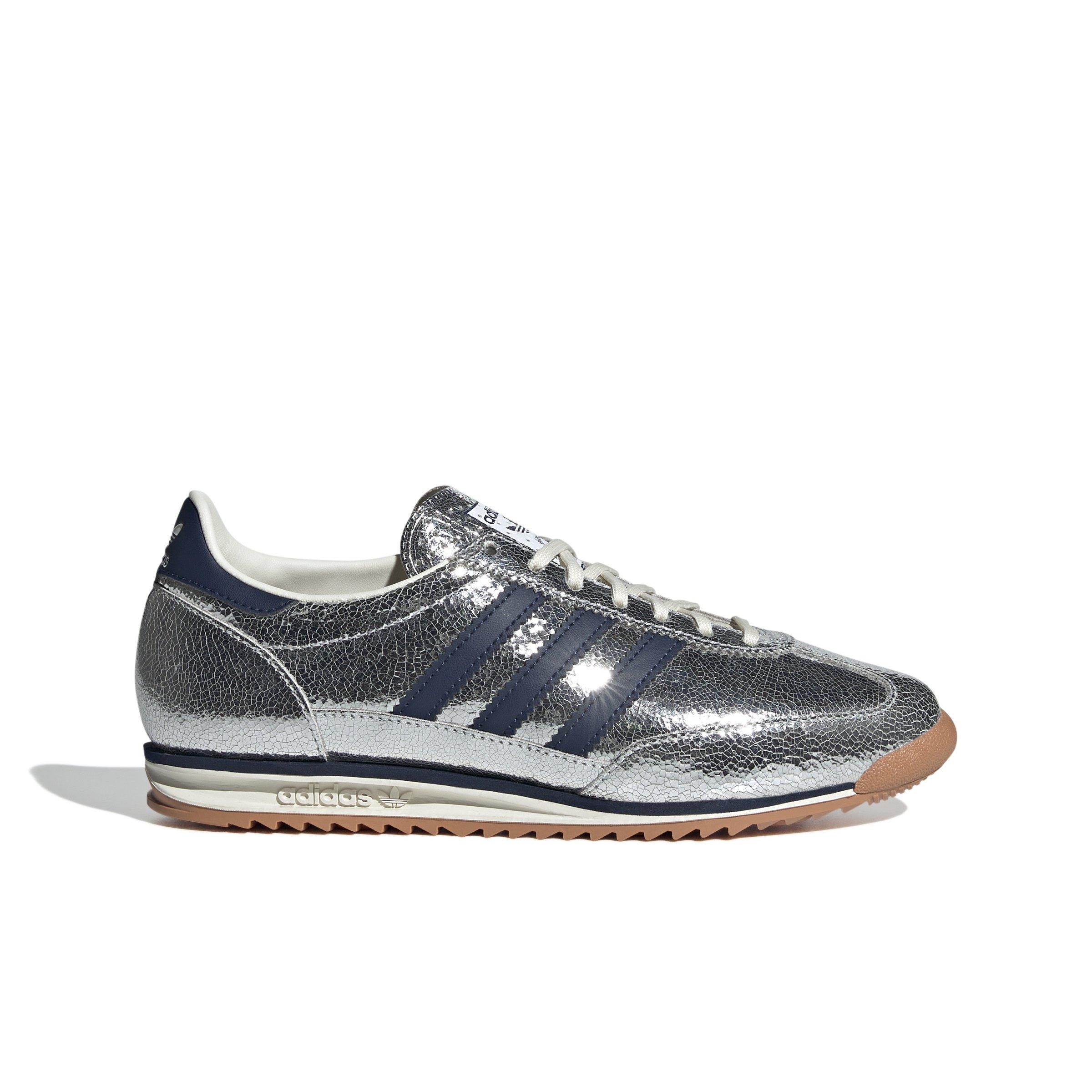 adidas Originals SL 72 OG "Silver Metallic/Collegiate Navy/Off White" Women's Shoe - SILVER/NAVY/OFF WHITE Thumbnail View 1