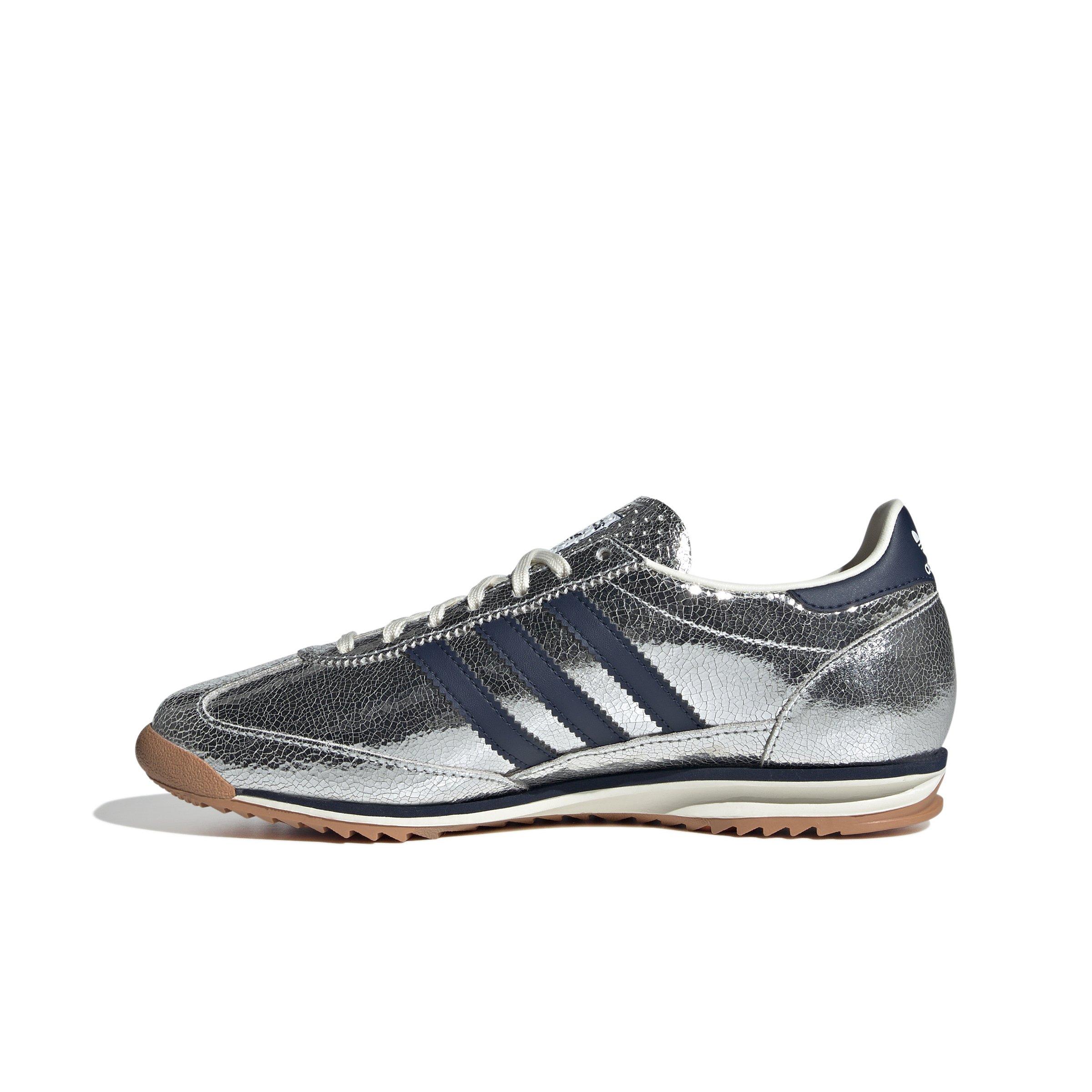 adidas Originals SL 72 OG "Silver Metallic/Collegiate Navy/Off White" Women's Shoe - SILVER/NAVY/OFF WHITE Thumbnail View 2