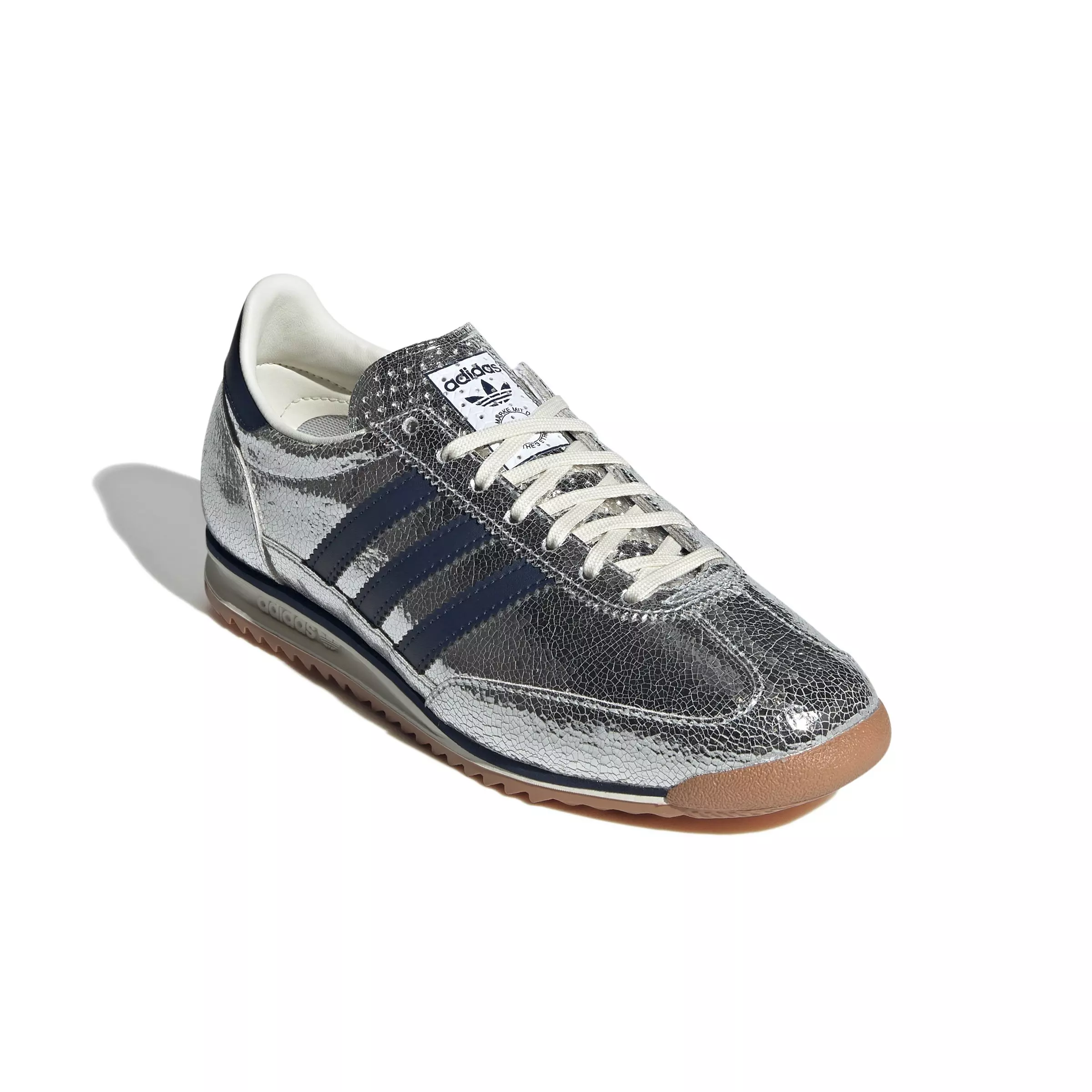 adidas Originals SL 72 OG "Silver Metallic/Collegiate Navy/Off White" Women's Shoe - SILVER/NAVY/OFF WHITE