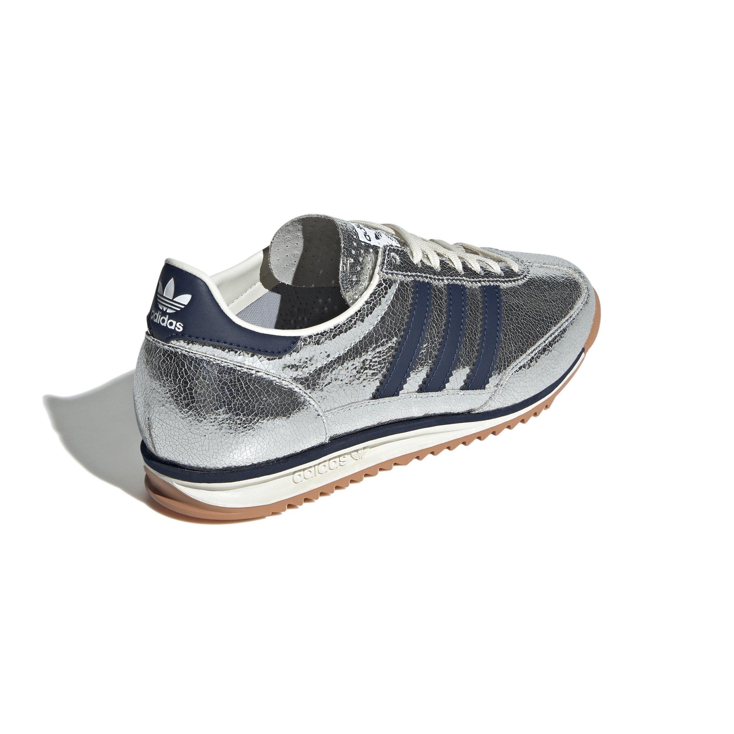 adidas Originals SL 72 OG "Silver Metallic/Collegiate Navy/Off White" Women's Shoe - SILVER/NAVY/OFF WHITE Thumbnail View 4