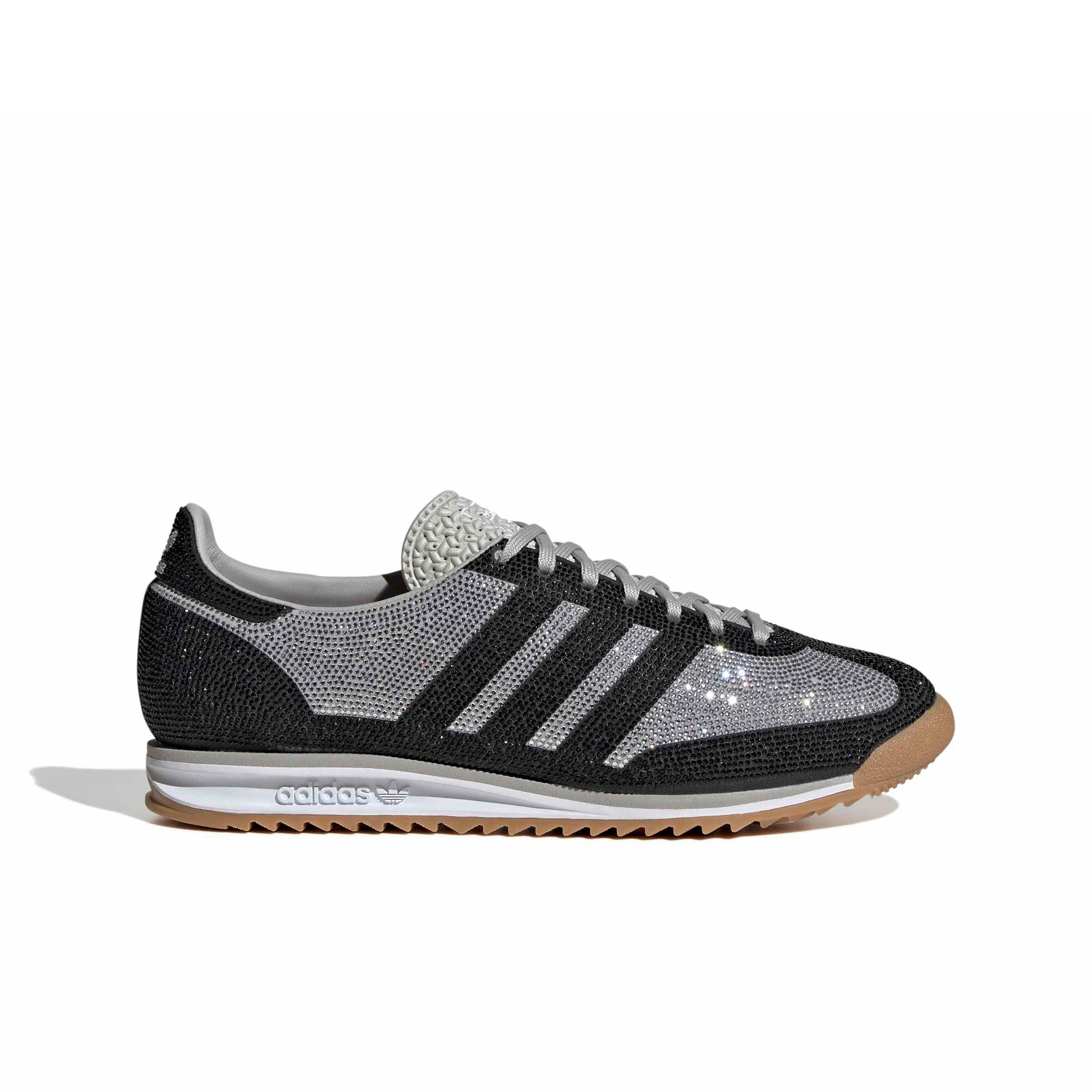 adidas Originals SL 72 OG "Grey Two/Core Black/Ftwr White Rhinestone" Women's Shoe - GREY/BLACK/WHITE Thumbnail View 1