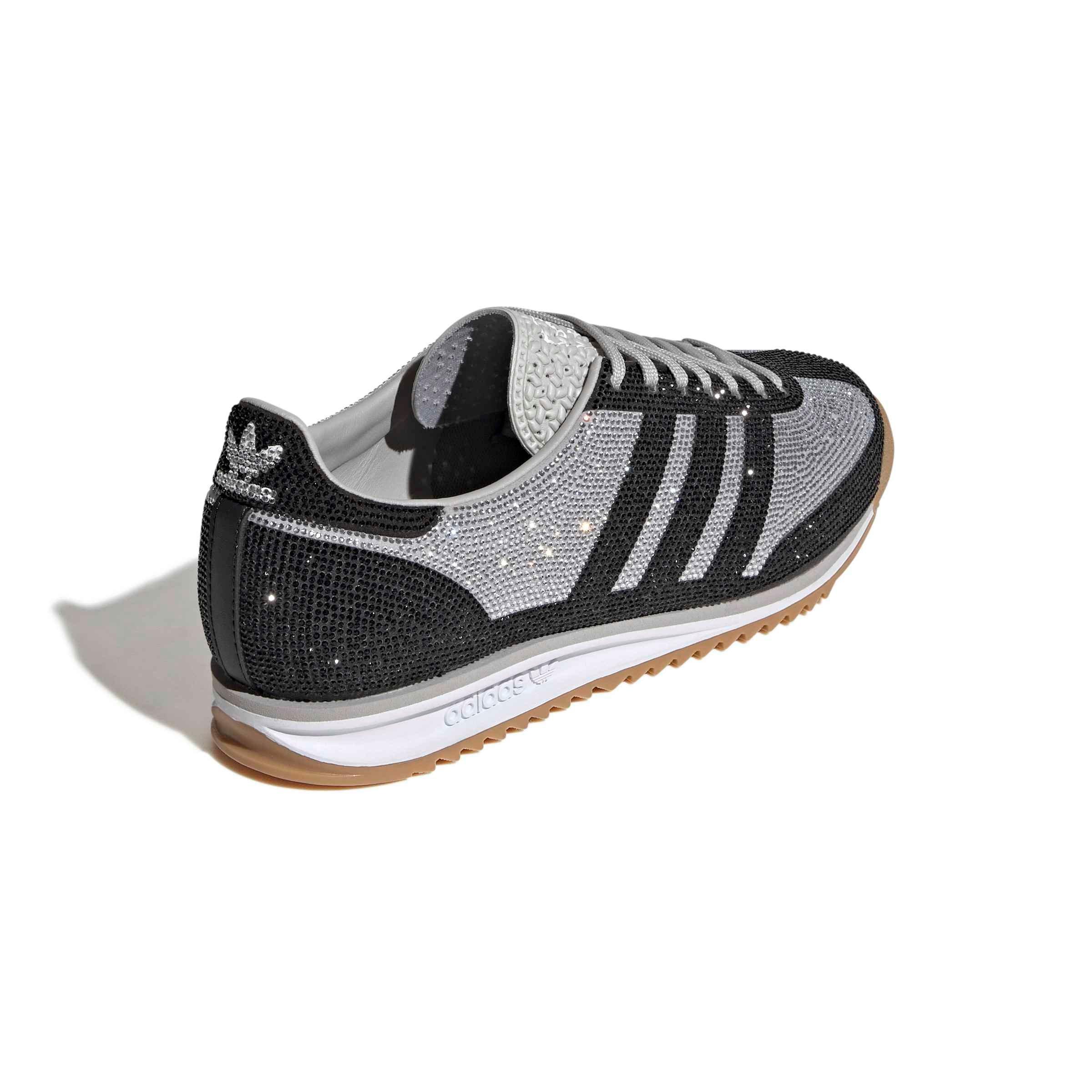 adidas Originals SL 72 OG "Grey Two/Core Black/Ftwr White Rhinestone" Women's Shoe - GREY/BLACK/WHITE Thumbnail View 4
