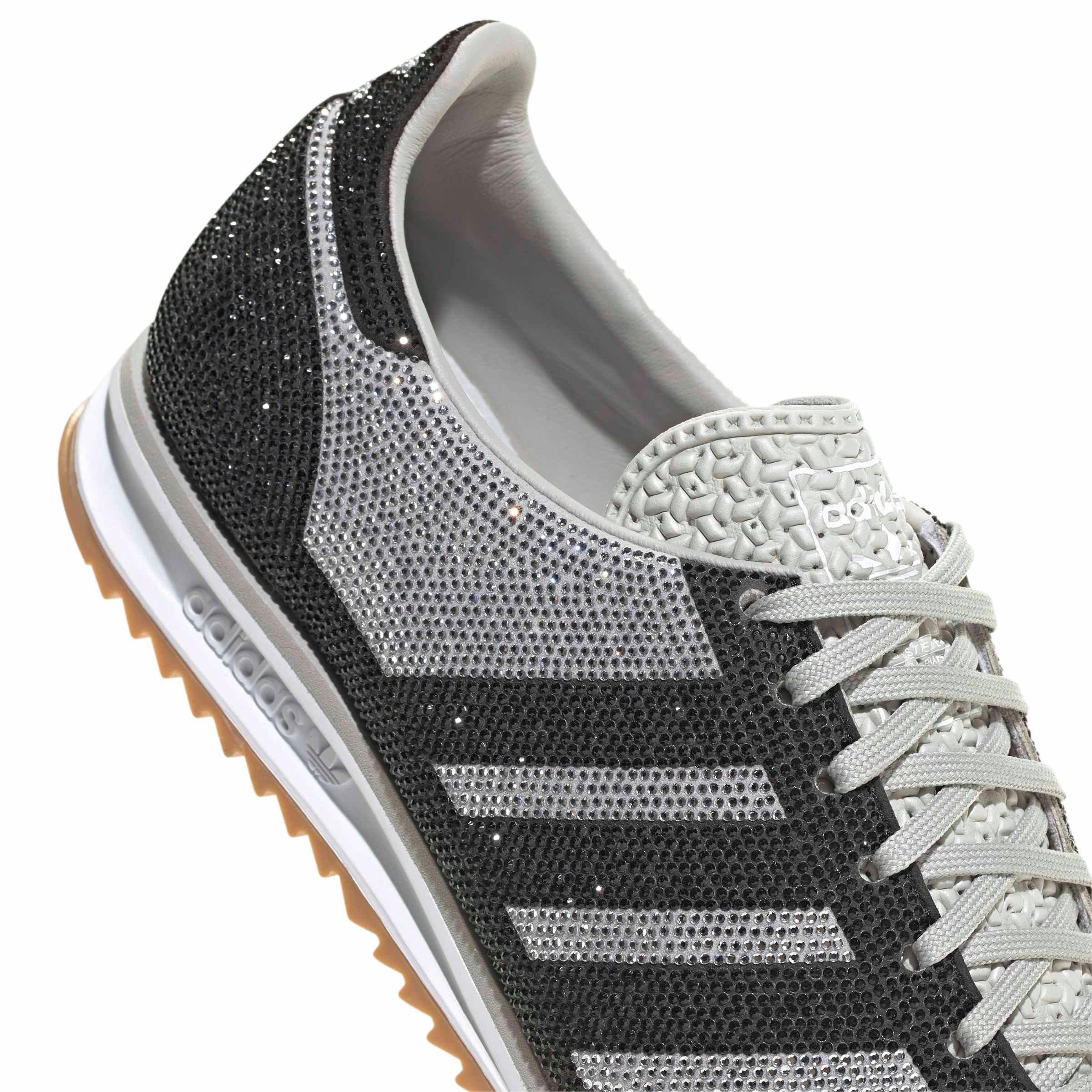 adidas Originals SL 72 OG "Grey Two/Core Black/Ftwr White Rhinestone" Women's Shoe - GREY/BLACK/WHITE Thumbnail View 7