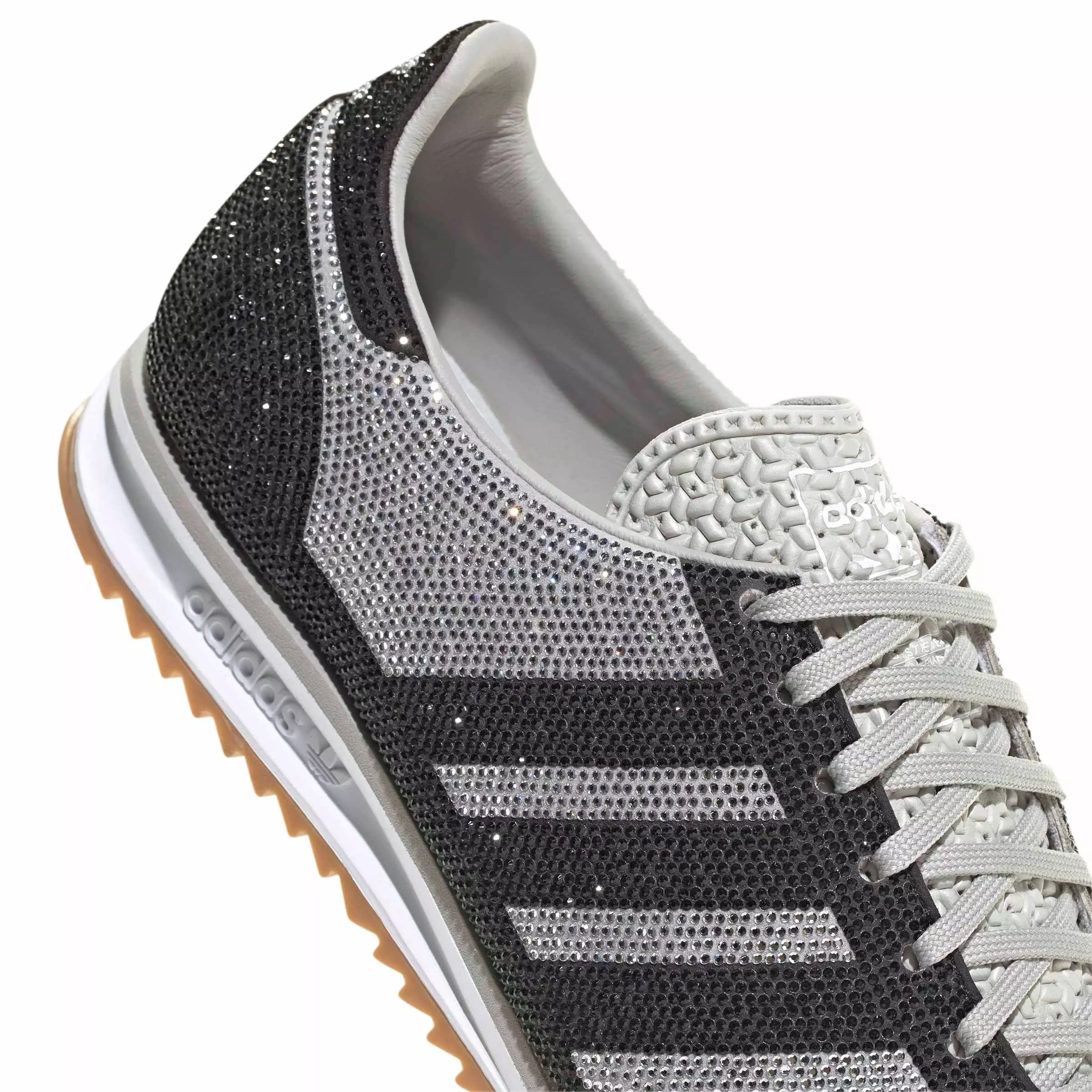 adidas Originals SL 72 OG "Grey Two/Core Black/Ftwr White Rhinestone" Women's Shoe - GREY/BLACK/WHITE