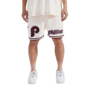 Pro Standard Men's MLB Philadelphia Phillies Retro Logo Mesh Short - Eggshell/Wine - EGGSHELL/WINE