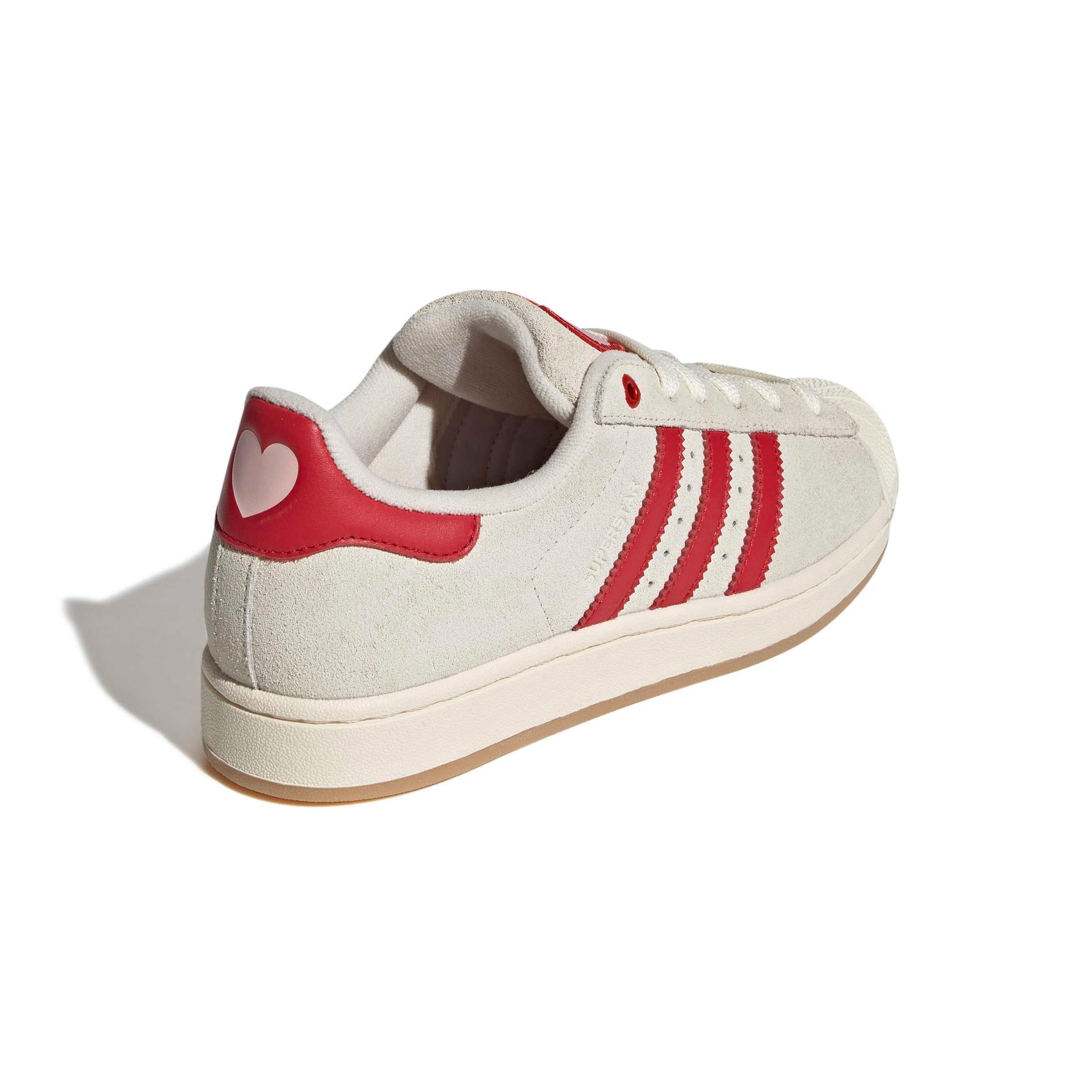 adidas Women's Superstar II Shoes, Size 11, Cream White/Better Scarlet/Gum
