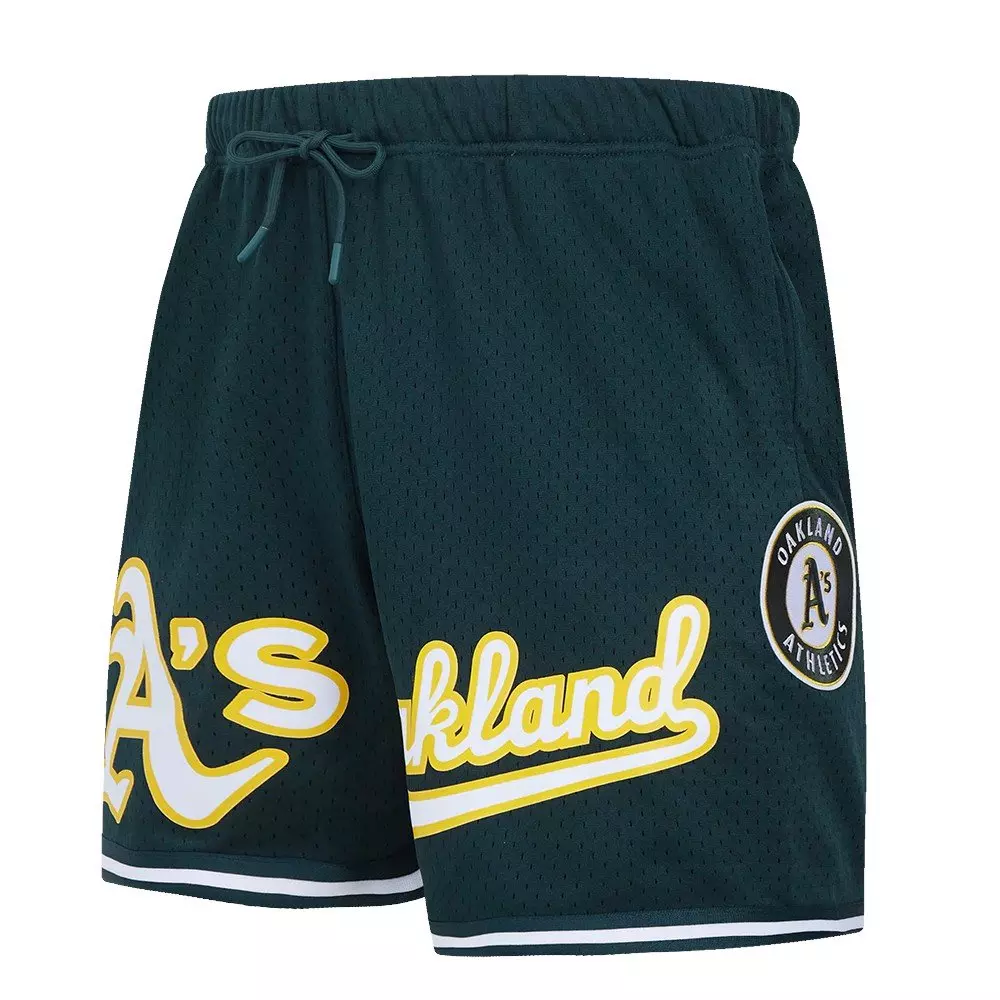 Pro Standard Men's MLB Oakland Athletics Logo Mesh Short - Forest Green - FOREST GREEN