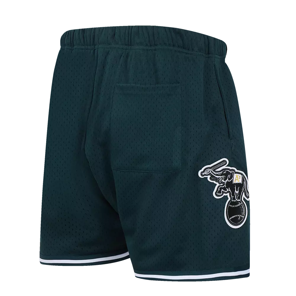 Pro Standard Men's MLB Oakland Athletics Logo Mesh Short - Forest Green - FOREST GREEN