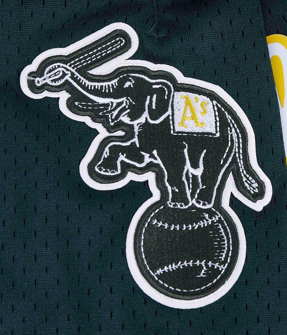 Pro Standard Men's MLB Oakland Athletics Logo Mesh Short - Forest Green - FOREST GREEN
