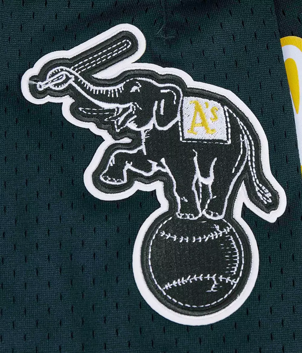 Pro Standard Men's MLB Oakland Athletics Logo Mesh Short - Forest Green - FOREST GREEN