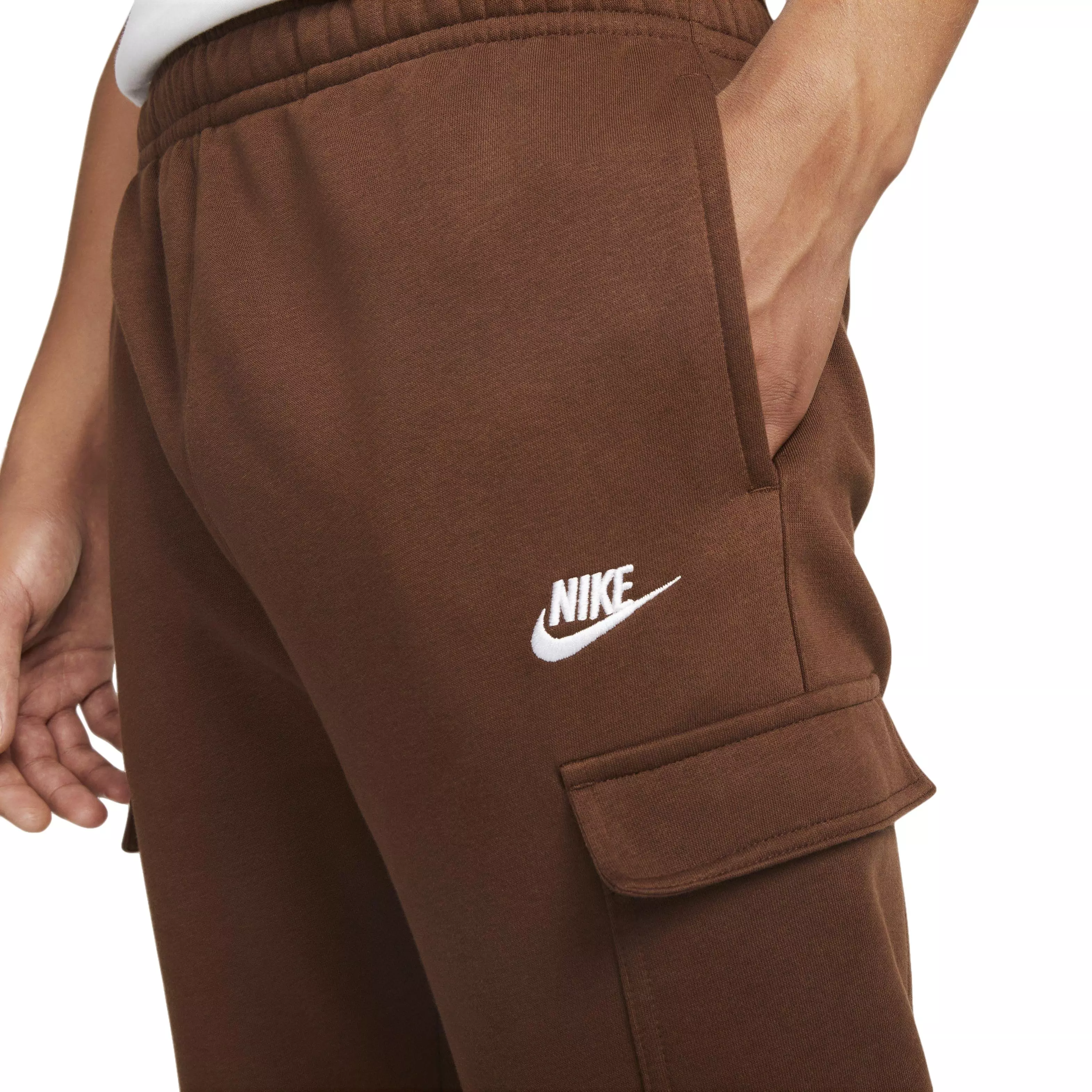 Nike Men's Sportswear Club Cargo BB Pants-Brown - BROWN
