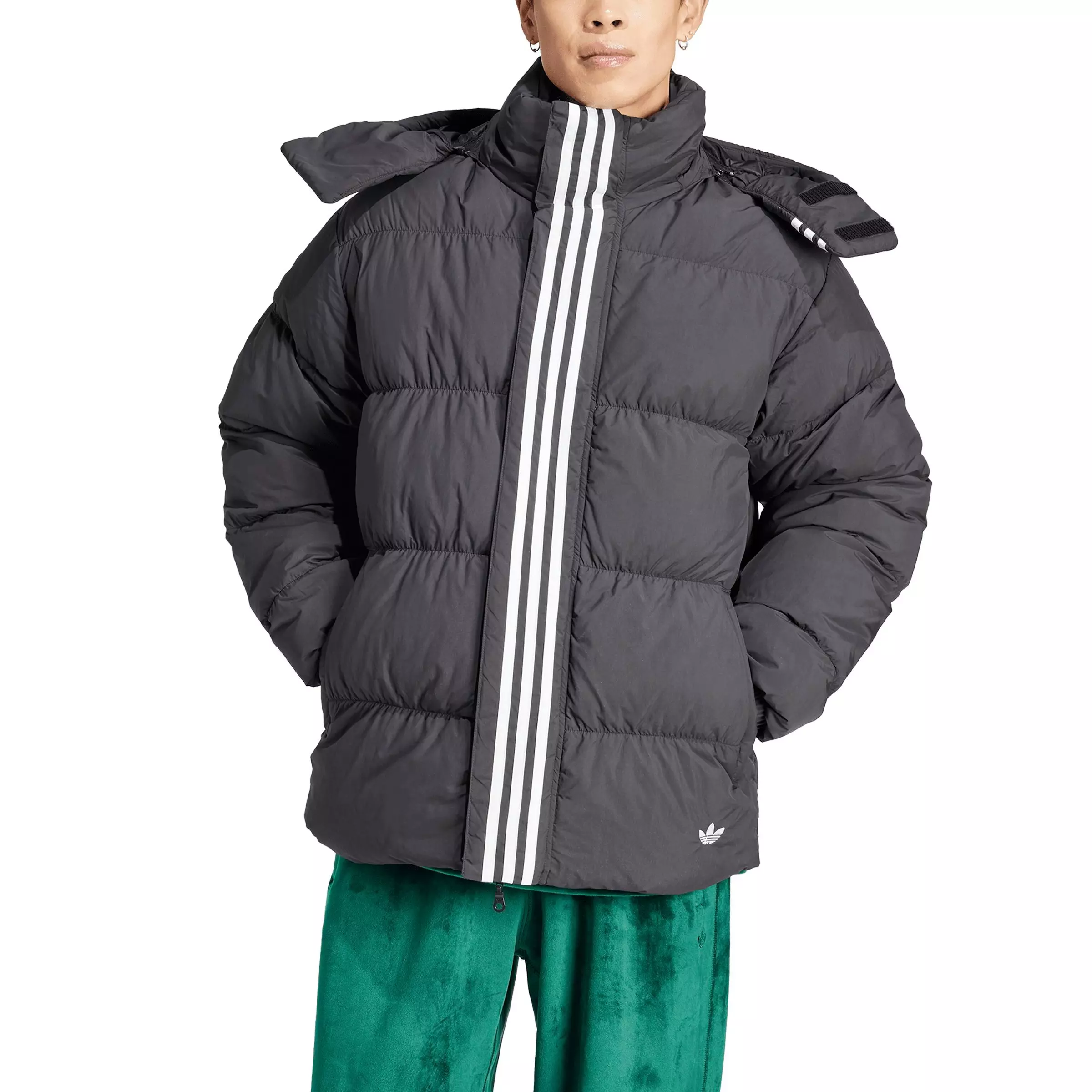 adidas Originals Men's RIFTA Down Regen Hooded Puffer Jacket -Black - BLACK