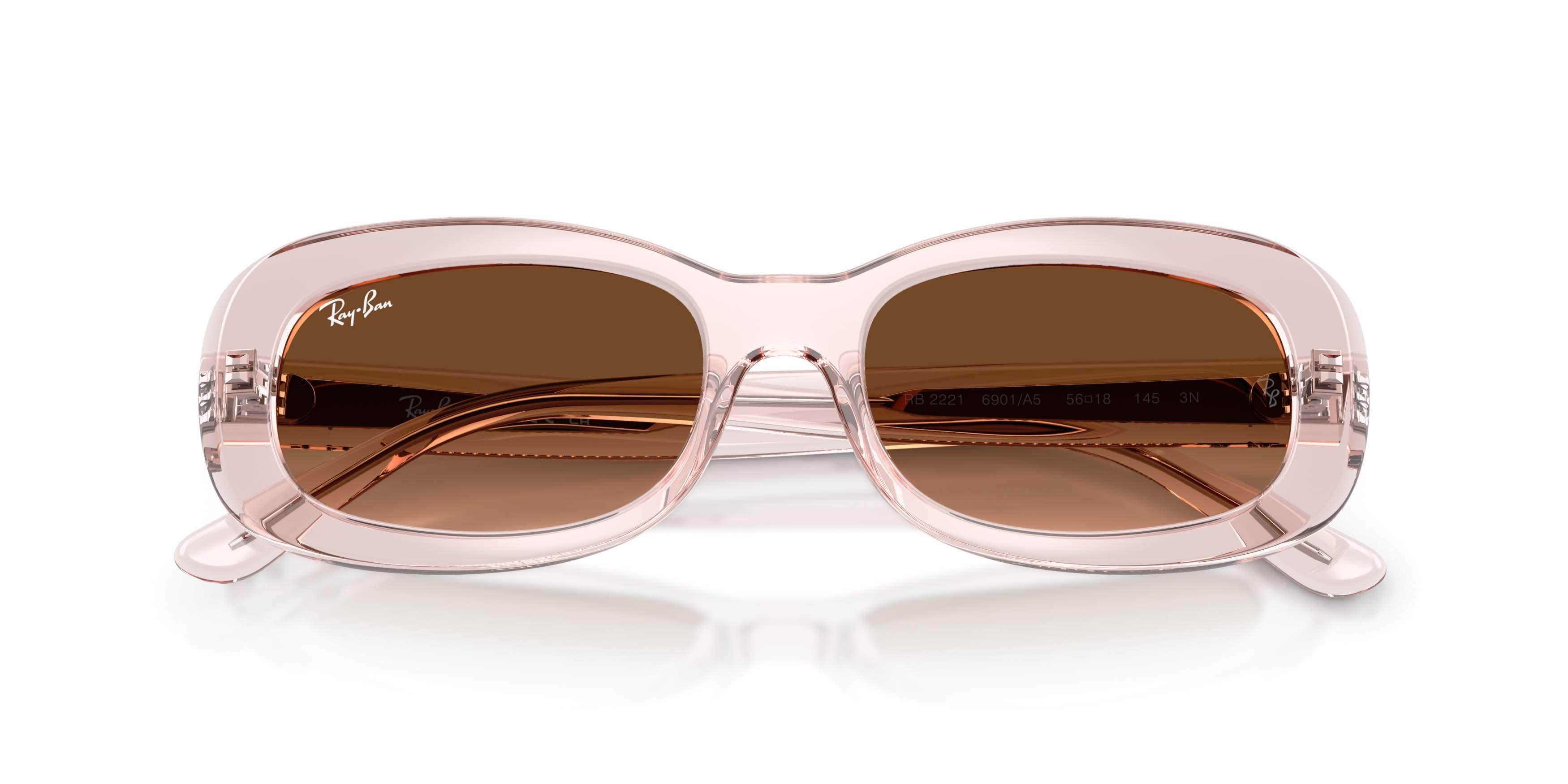 Ray-Ban RB2221 Pink Gradient Brown Sunglasses - Transparent Pink - PINK/BROWN