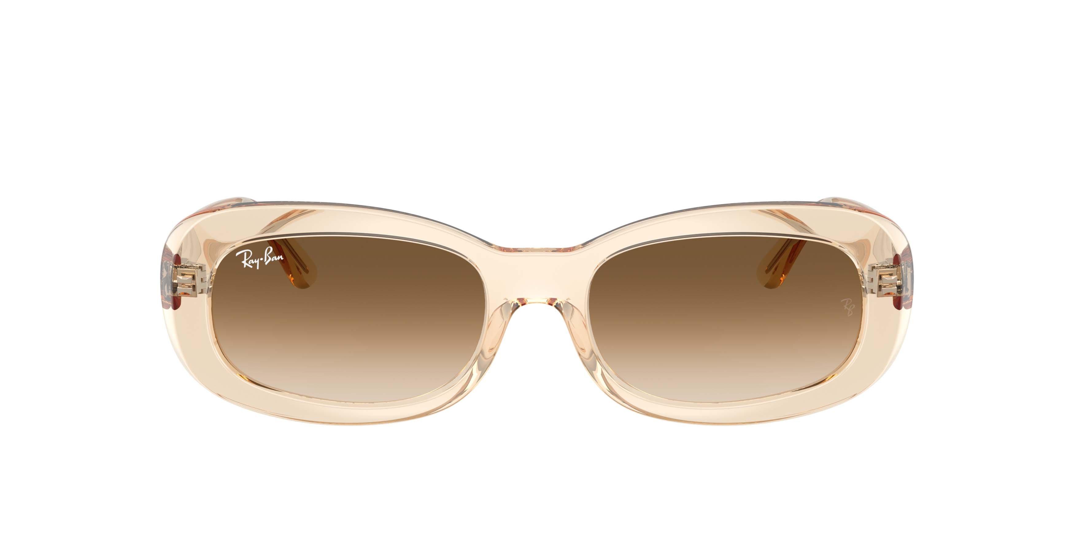 Ray-Ban RB2221 Clear Gradient Brown Sunglasses - Transparent Nude - BROWN