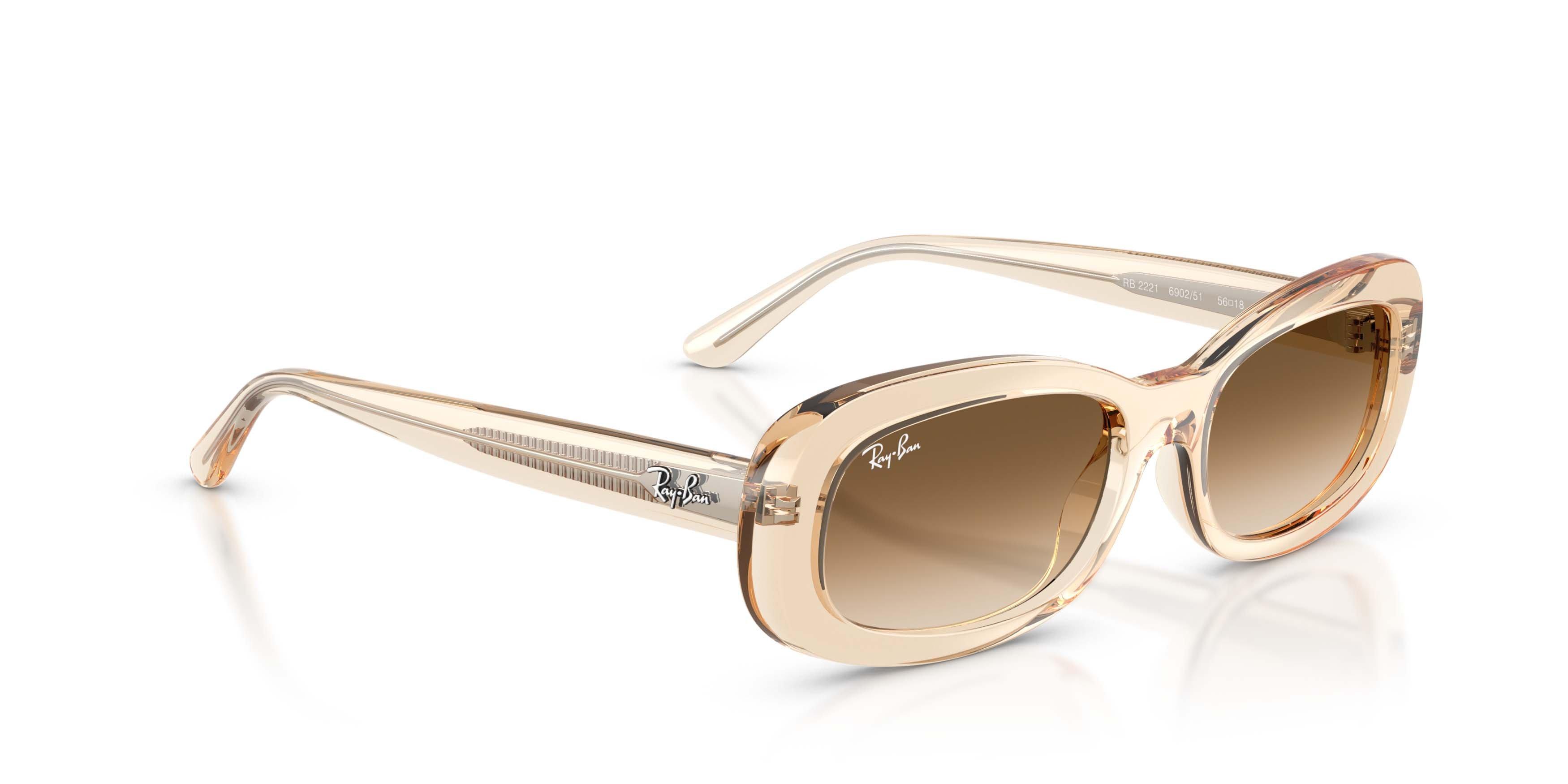 Ray-Ban RB2221 Clear Gradient Brown Sunglasses - Transparent Nude - BROWN