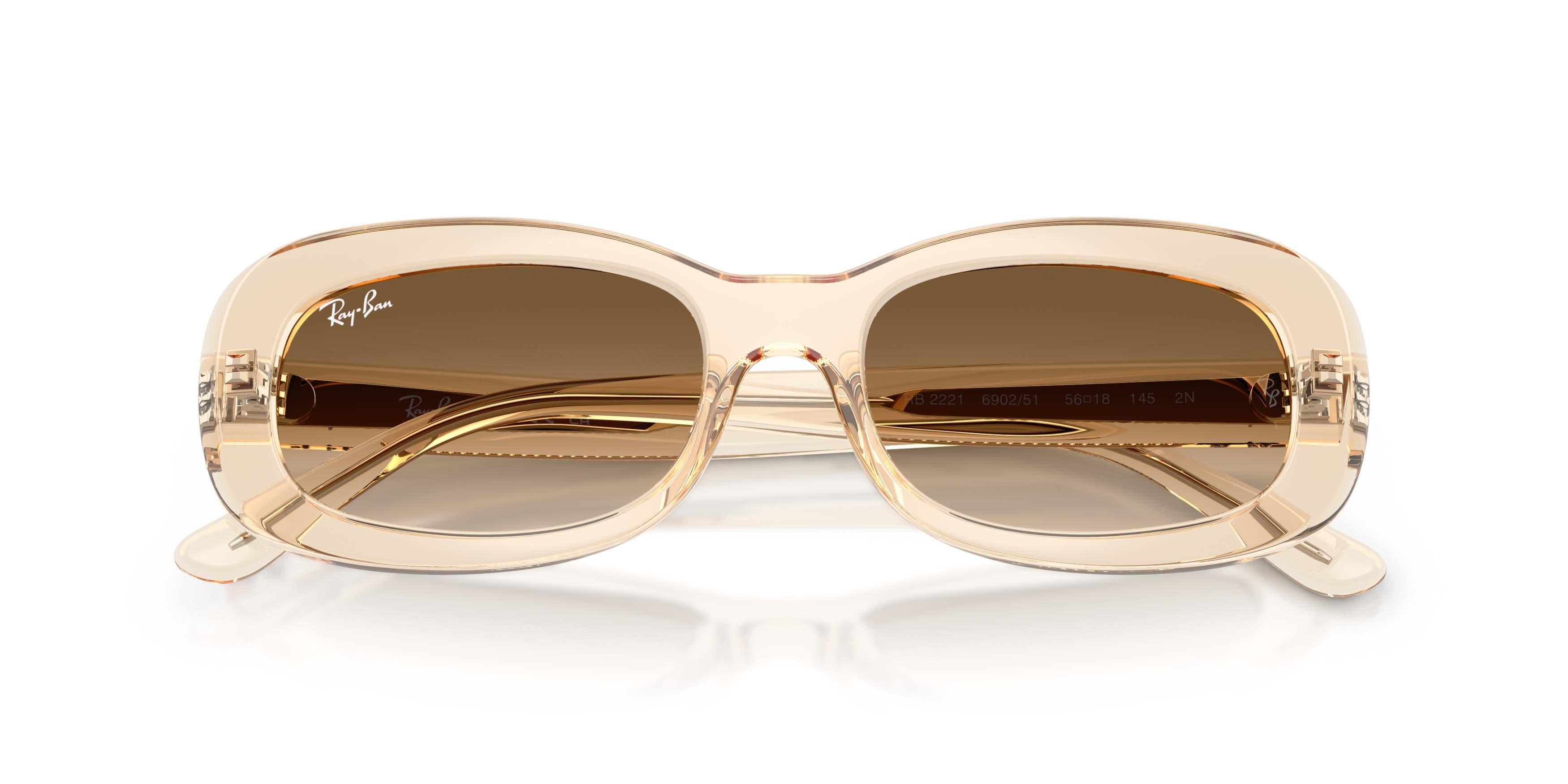 Ray-Ban RB2221 Clear Gradient Brown Sunglasses - Transparent Nude - BROWN