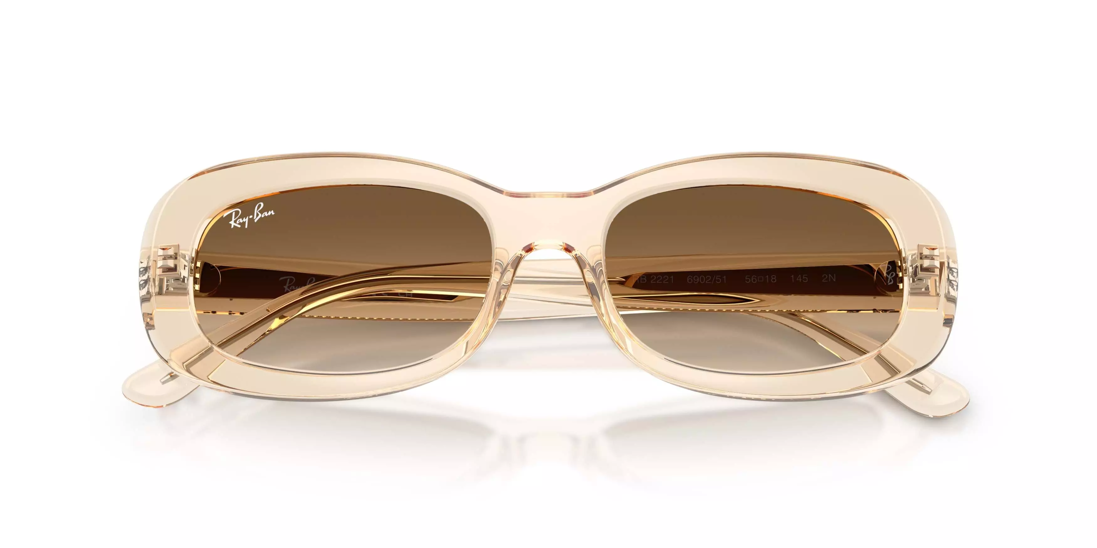 Ray-Ban RB2221 Clear Gradient Brown Sunglasses - Transparent Nude - BROWN