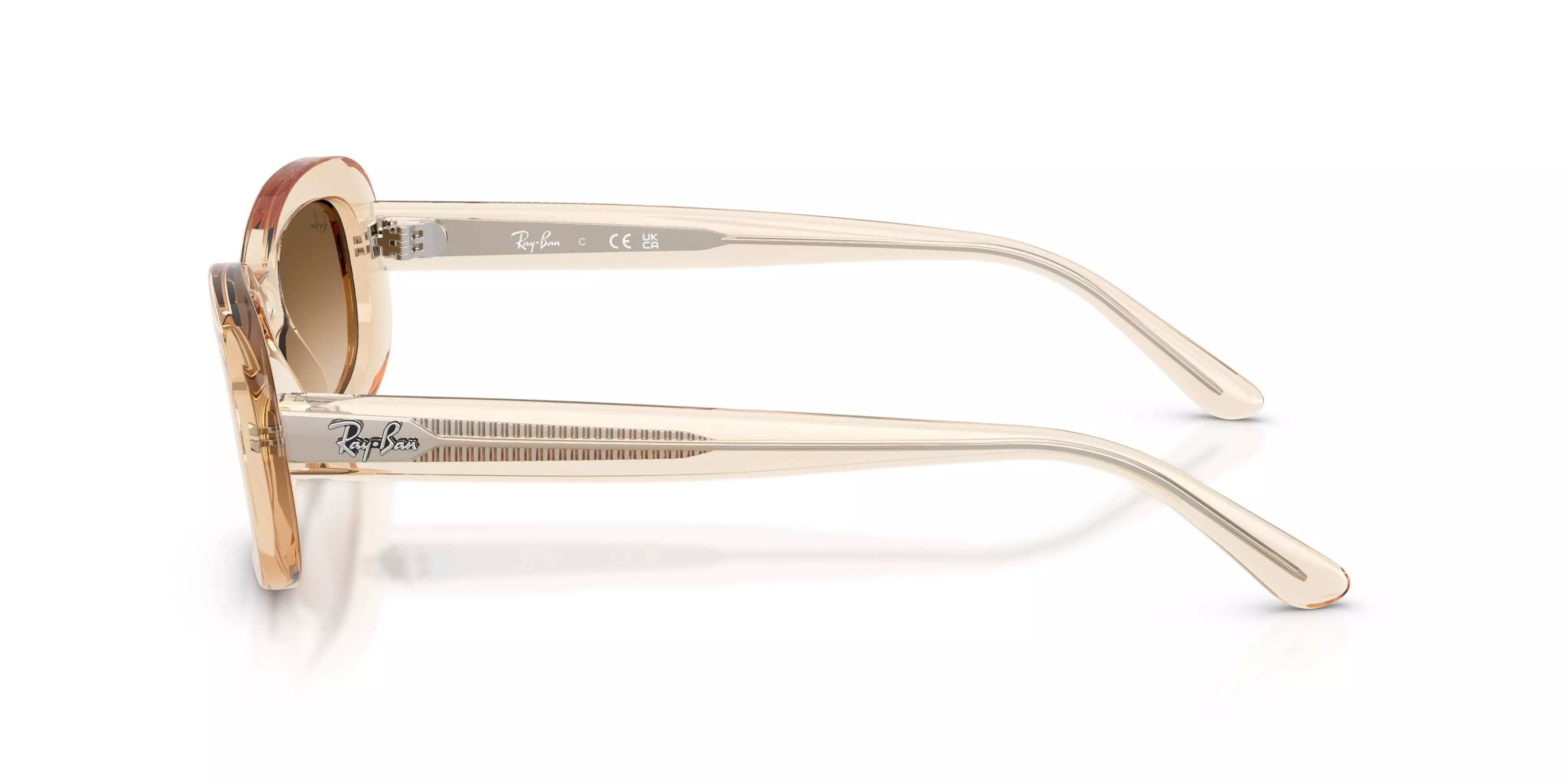 Ray-Ban RB2221 Clear Gradient Brown Sunglasses - Transparent Nude - BROWN