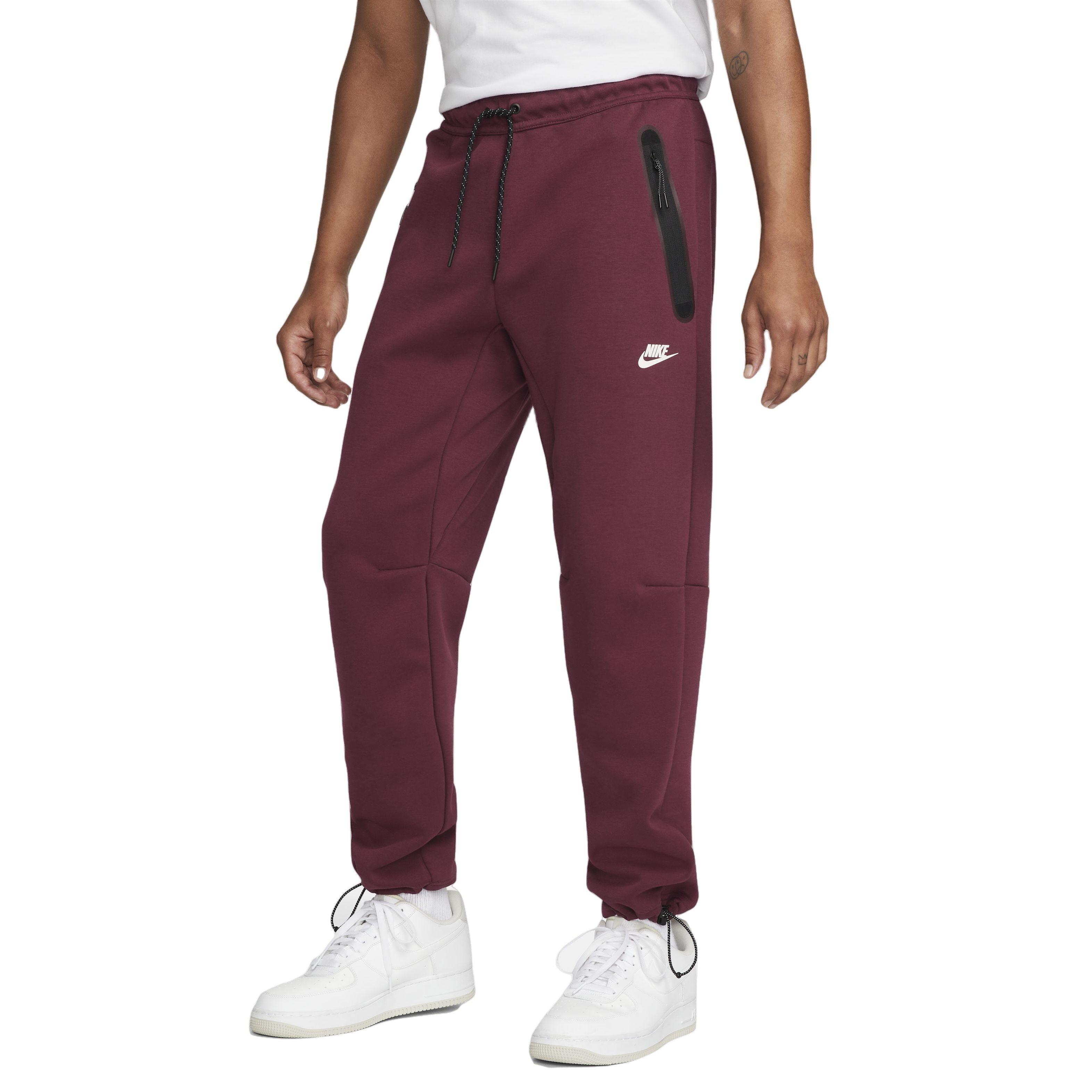 Nike Men's Sportswear Straight Leg Tech Fleece Bungee Pants - MAROON Thumbnail View 1