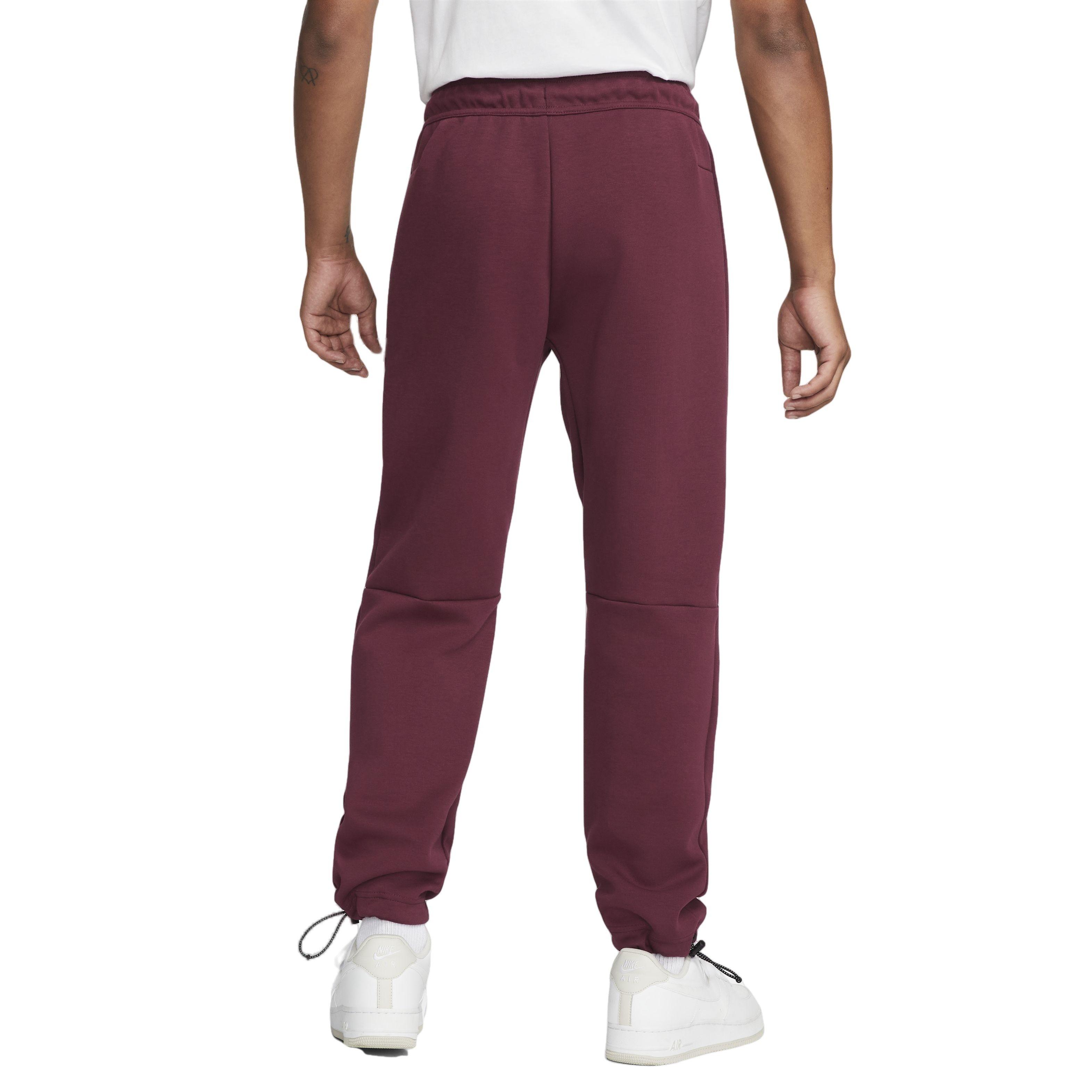 Nike Men's Sportswear Straight Leg Tech Fleece Bungee Pants - MAROON Thumbnail View 2