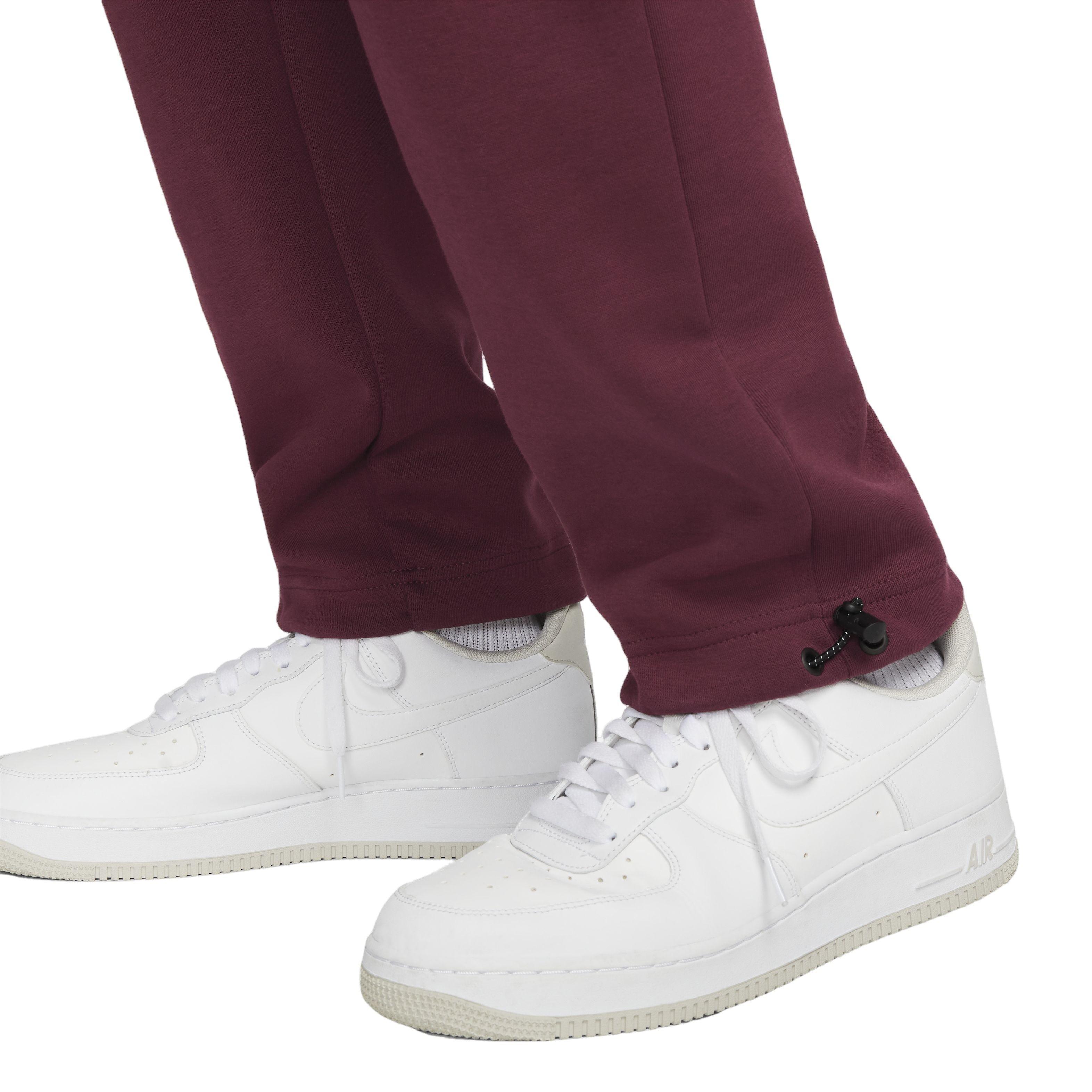 Nike Men's Sportswear Straight Leg Tech Fleece Bungee Pants - MAROON Thumbnail View 4
