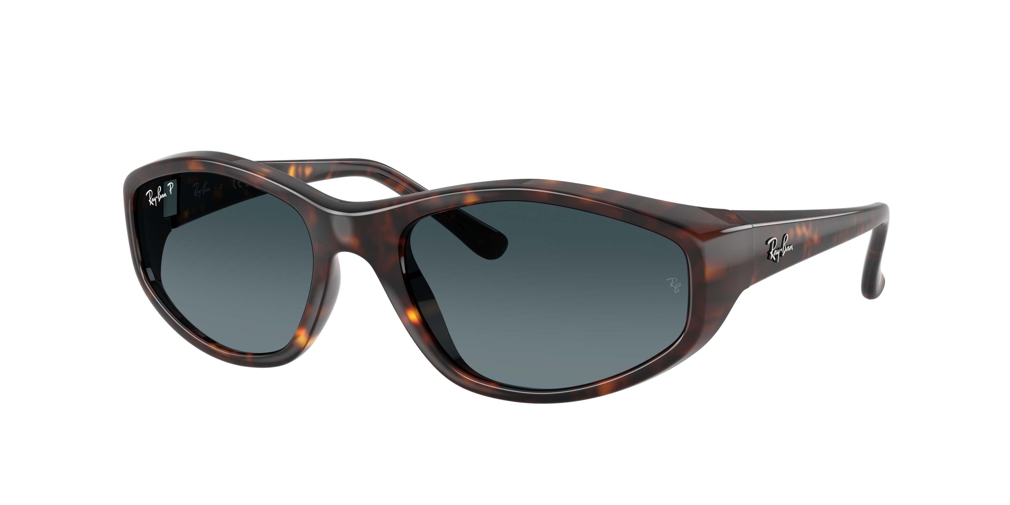 Ray-Ban RB2228 Light Blue Gradient Dark Polarized Sunglasses - Havana - BROWN