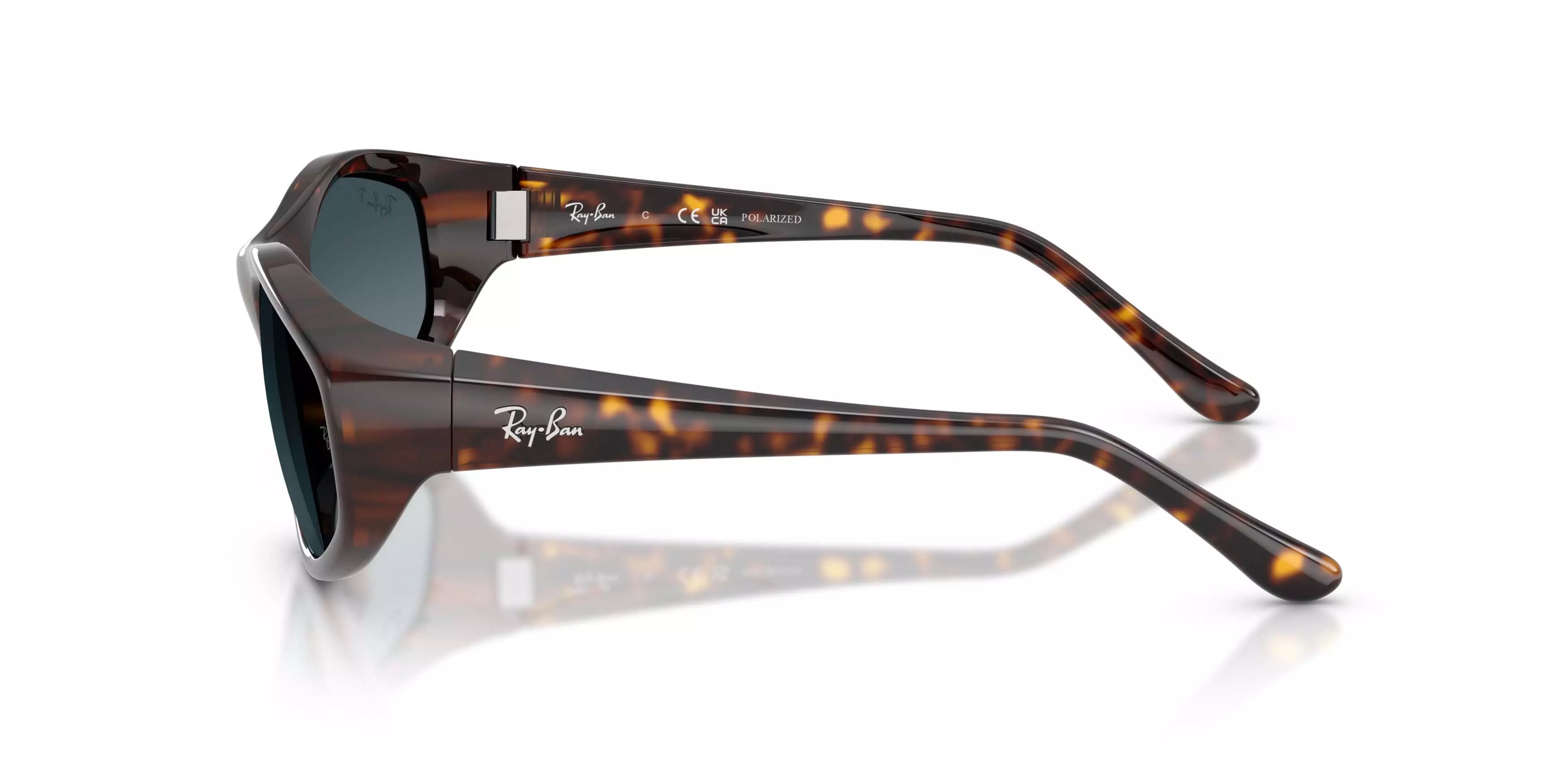 Ray-Ban RB2228 Light Blue Gradient Dark Polarized Sunglasses - Havana - BROWN
