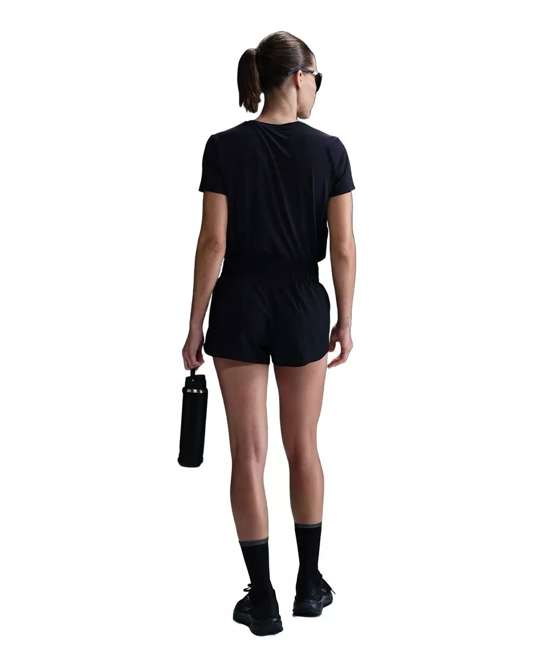 Nike Women's One Dri-FIT Mid-Rise Brief-Lined Running Shorts - Black - BLACK