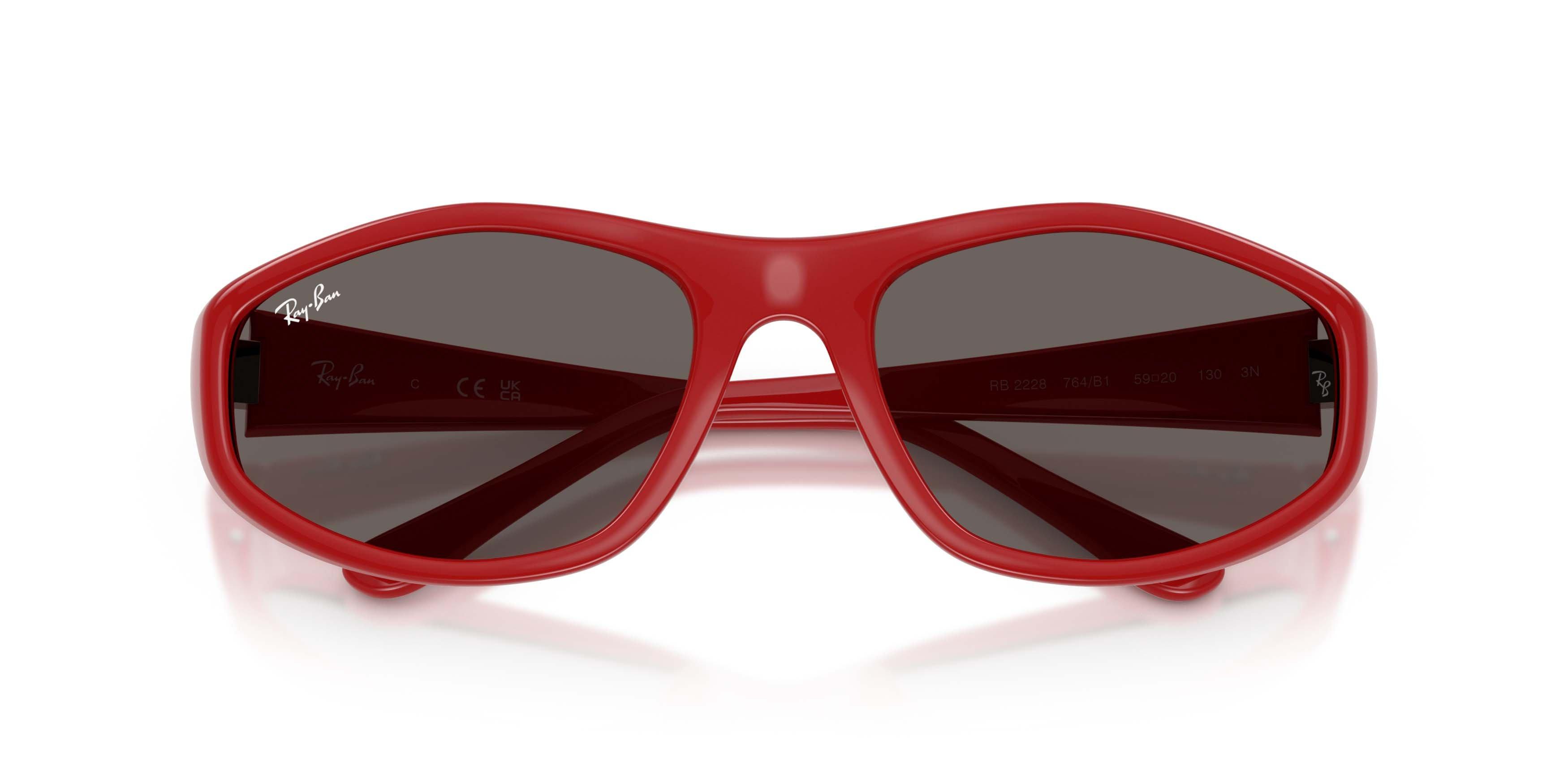 Ray-Ban RB2228 Dark Grey Sunglasses - Red - RED/GREY