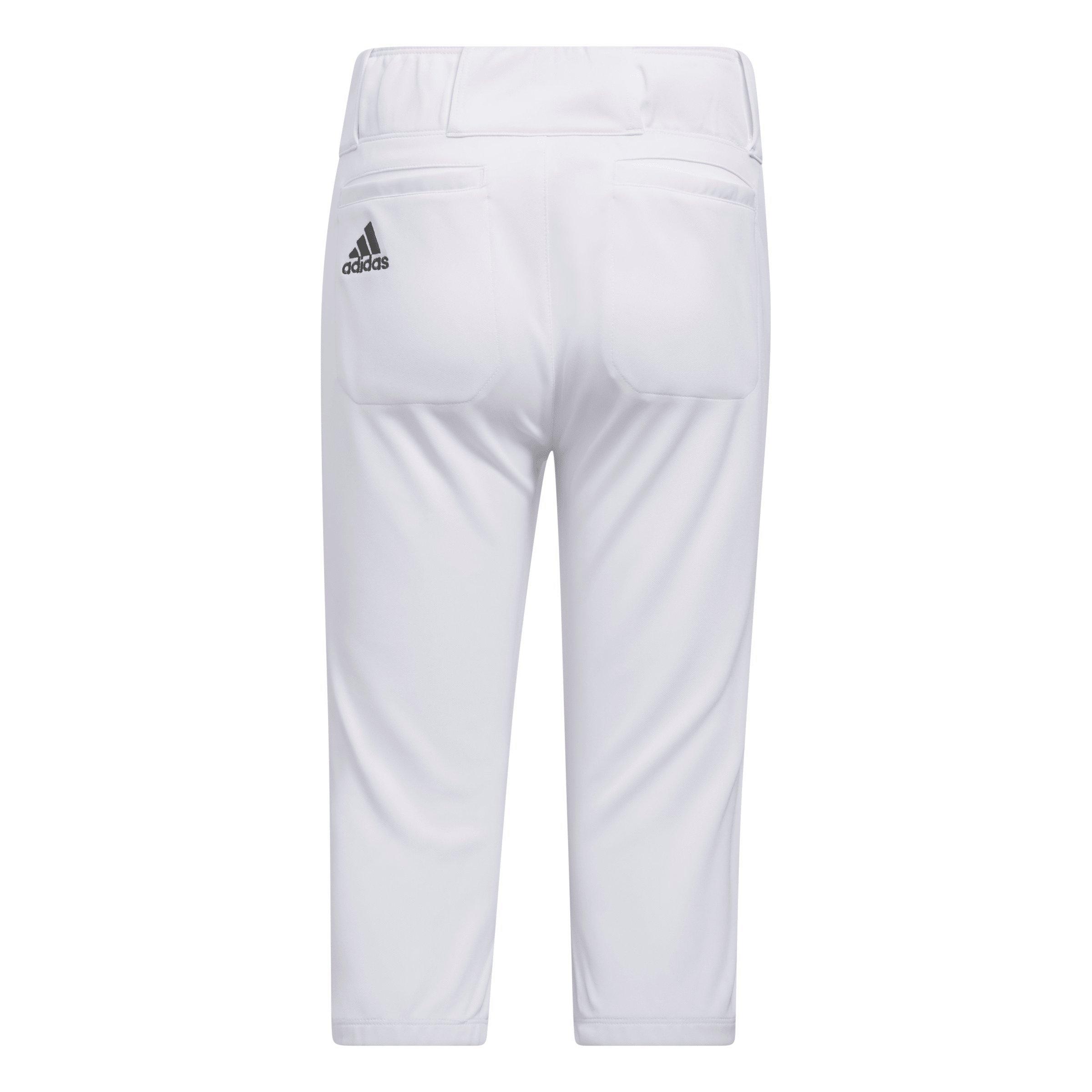 adidas Big Boys' Knee Length Baseball Pants - White - WHITE Thumbnail View 2
