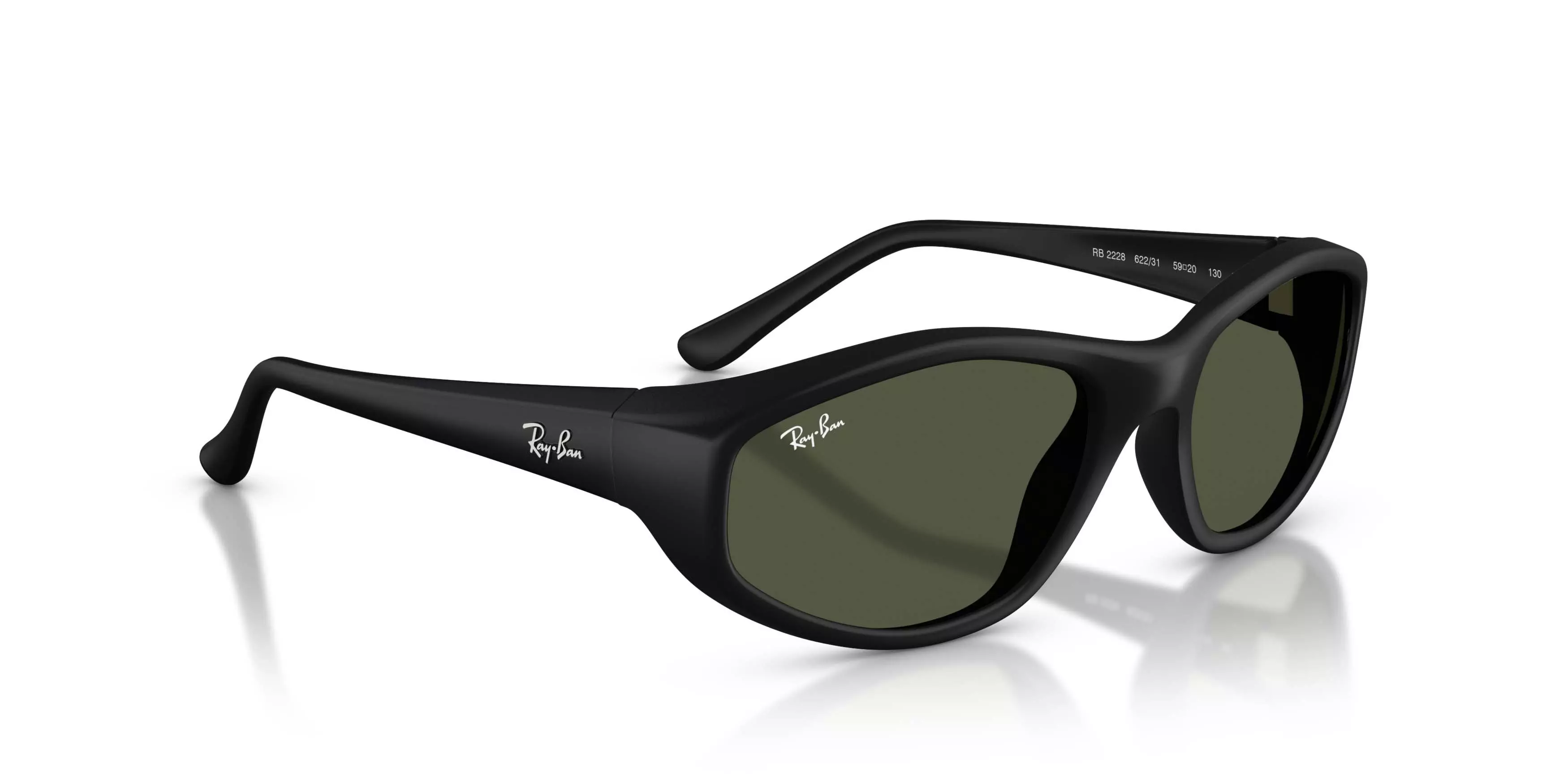 Ray-Ban RB2228 Dark Green Sunglasses - Rubber Black - BLACK/GREEN