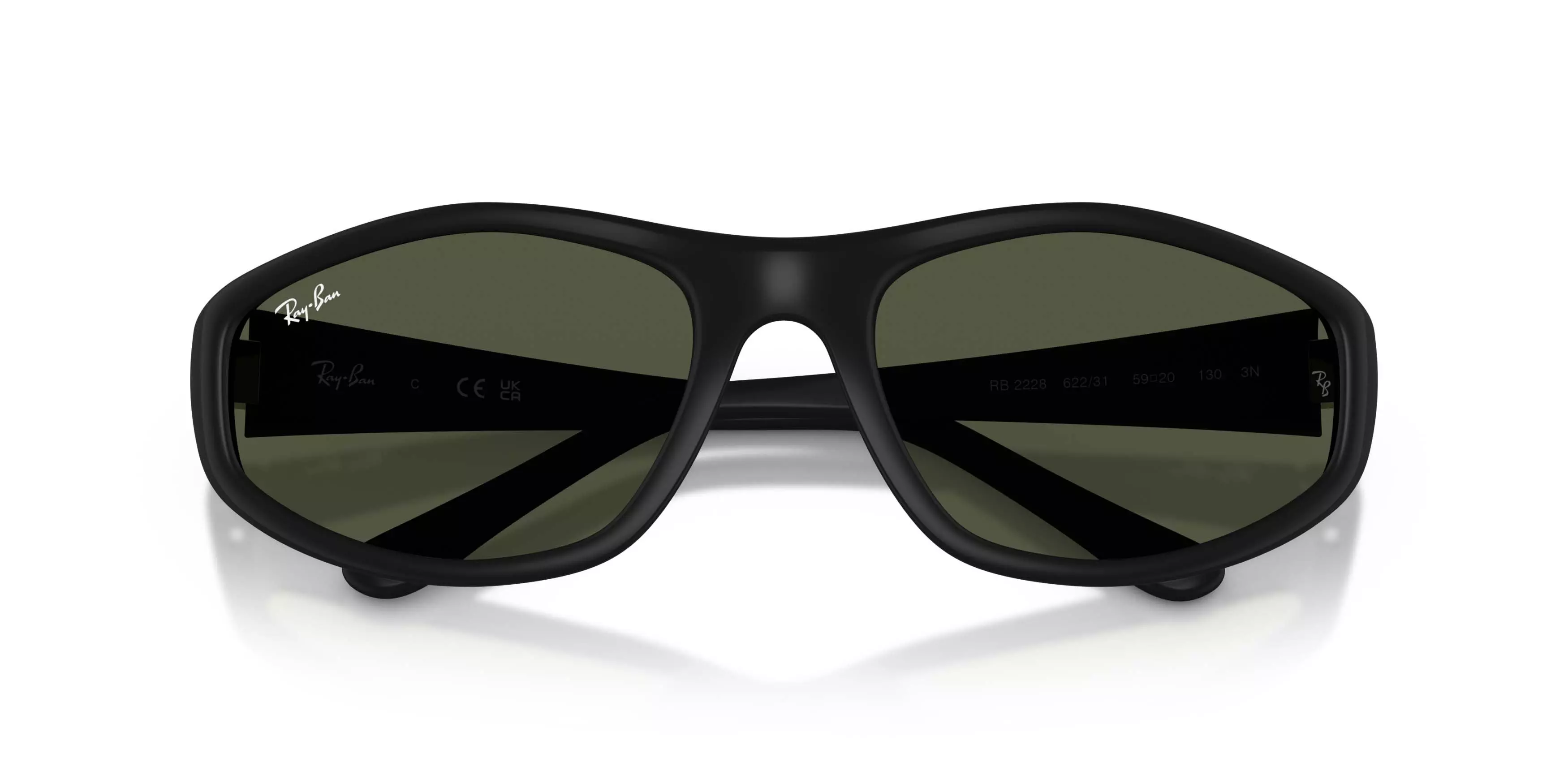 Ray-Ban RB2228 Dark Green Sunglasses - Rubber Black - BLACK/GREEN