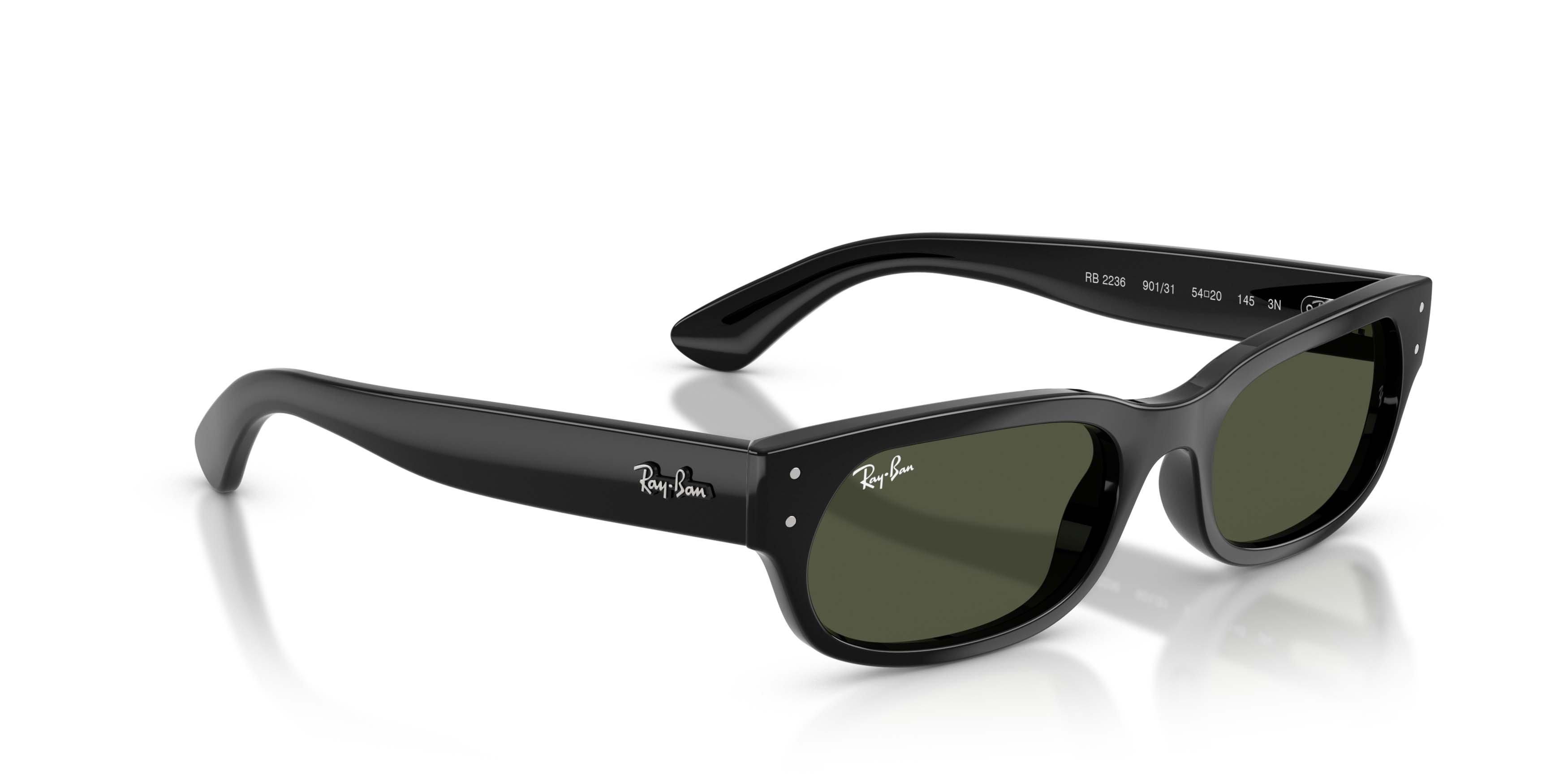 Ray-Ban RB2236 Green Sunglasses - Black - BLACK/GREEN