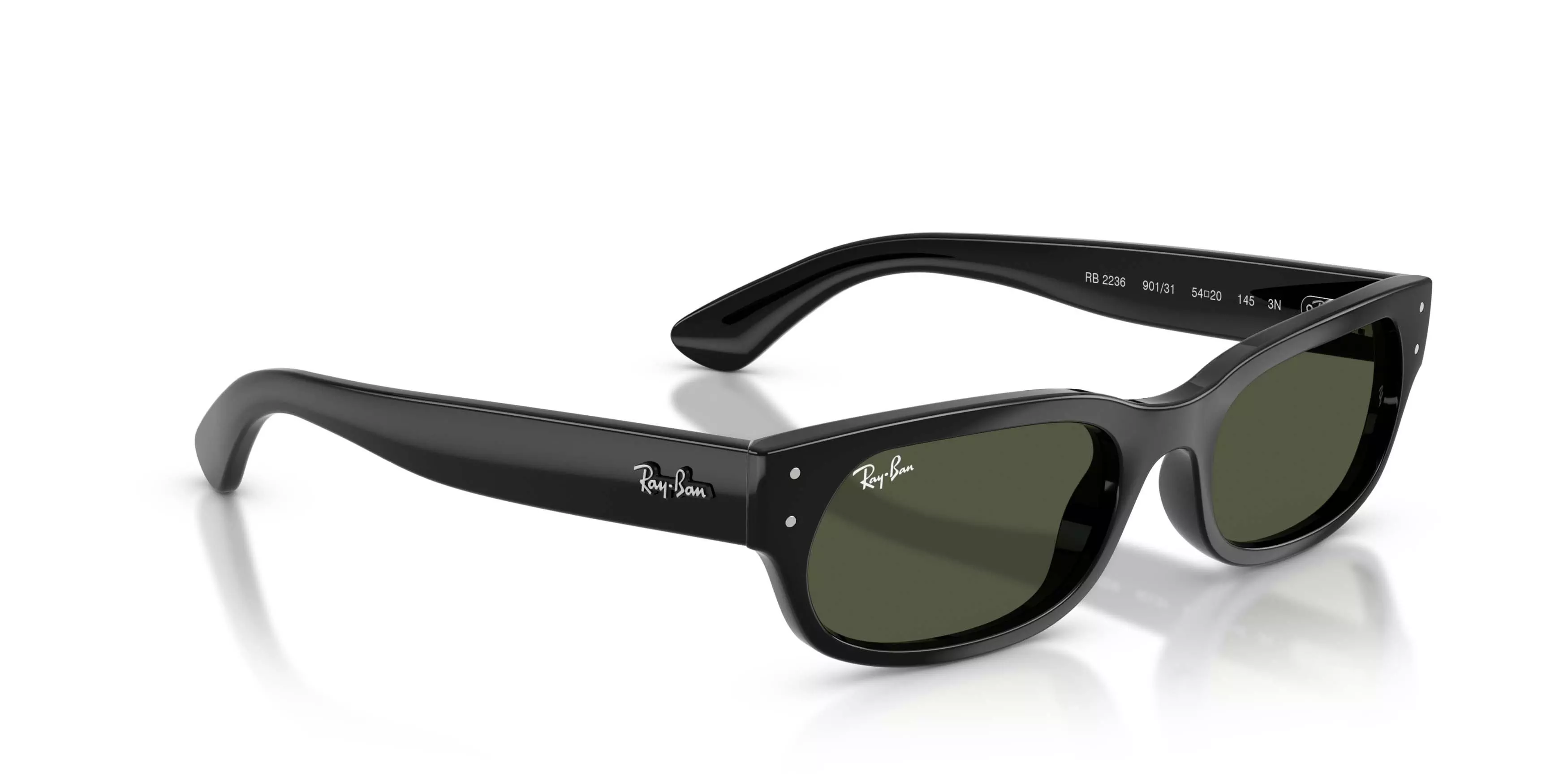 Ray-Ban RB2236 Green Sunglasses - Black - BLACK/GREEN