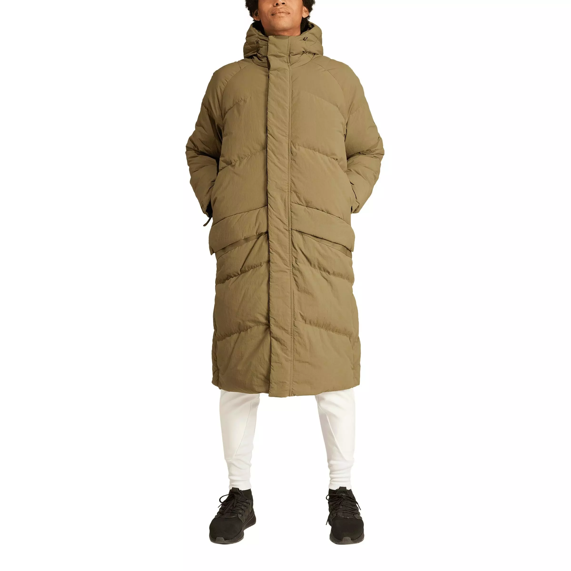 adidas Men's Sportswear Big Baffle Coat -Olive Green - OLIVE GREEN