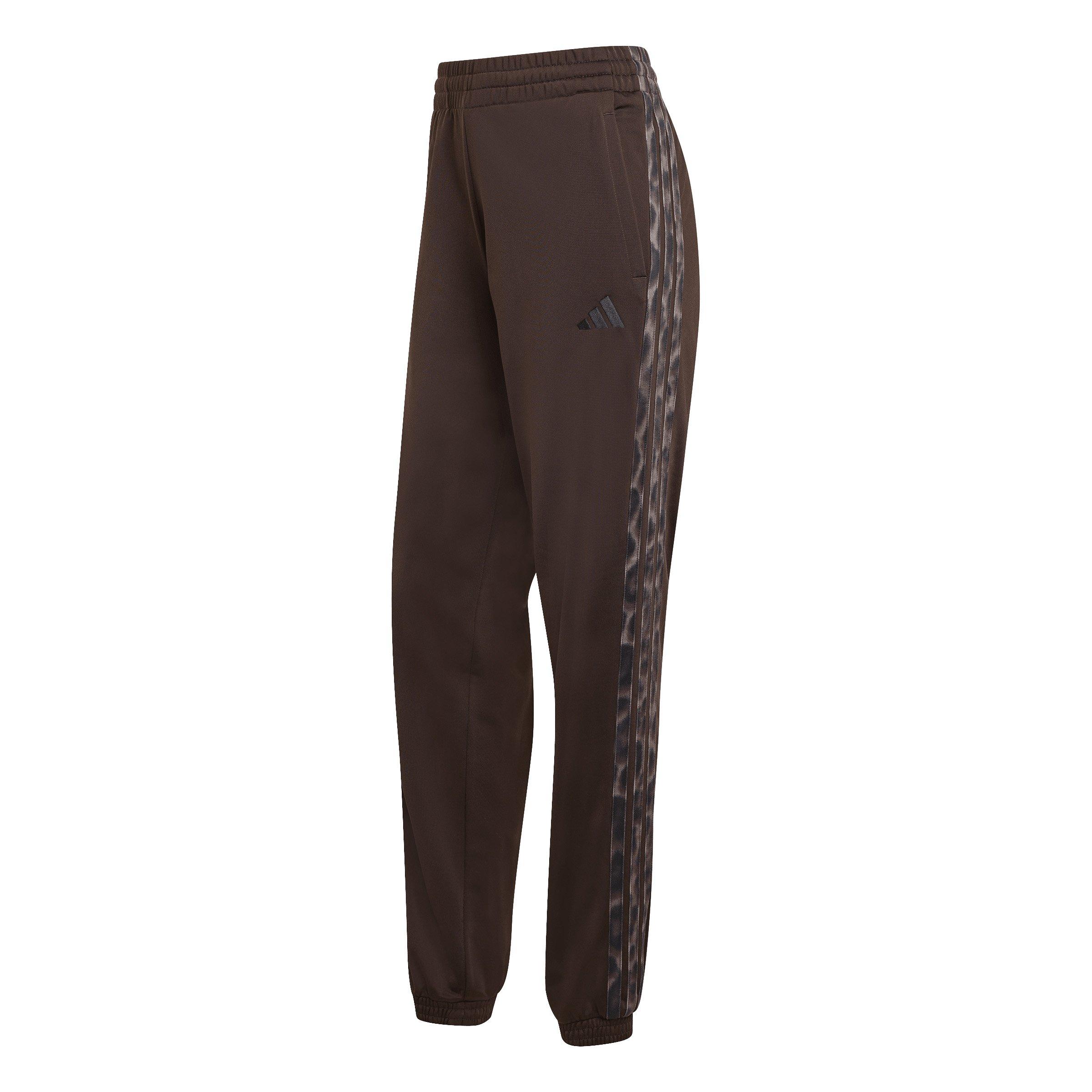adidas Women's Tricot 3-Stripes Leopard Print Tracksuit Pants - Brown - BROWN Thumbnail View 6