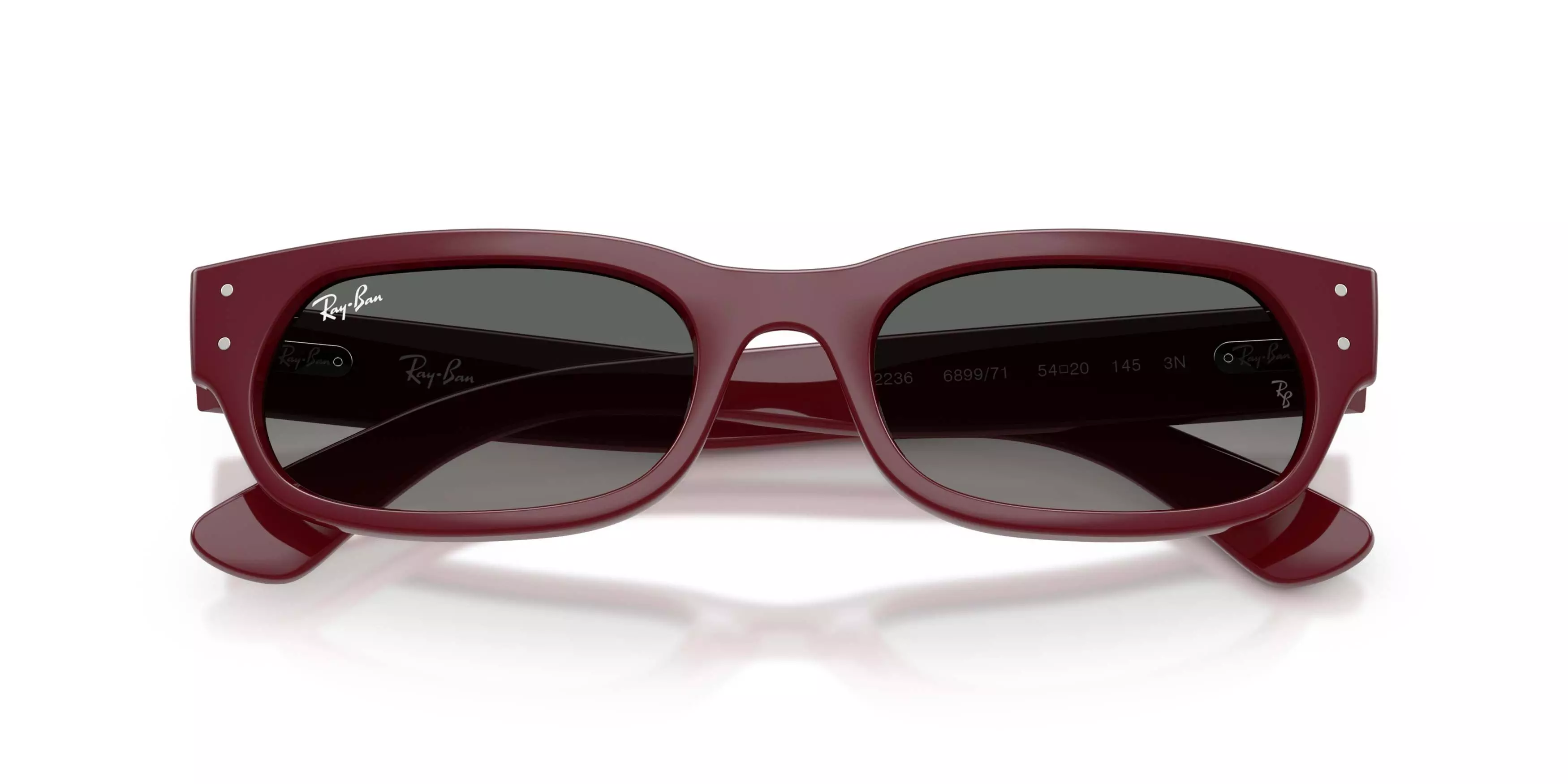 Ray-Ban RB2236 Light Grey Gradient Dark Grey Sunglasses - Bordeaux - RED/GREY