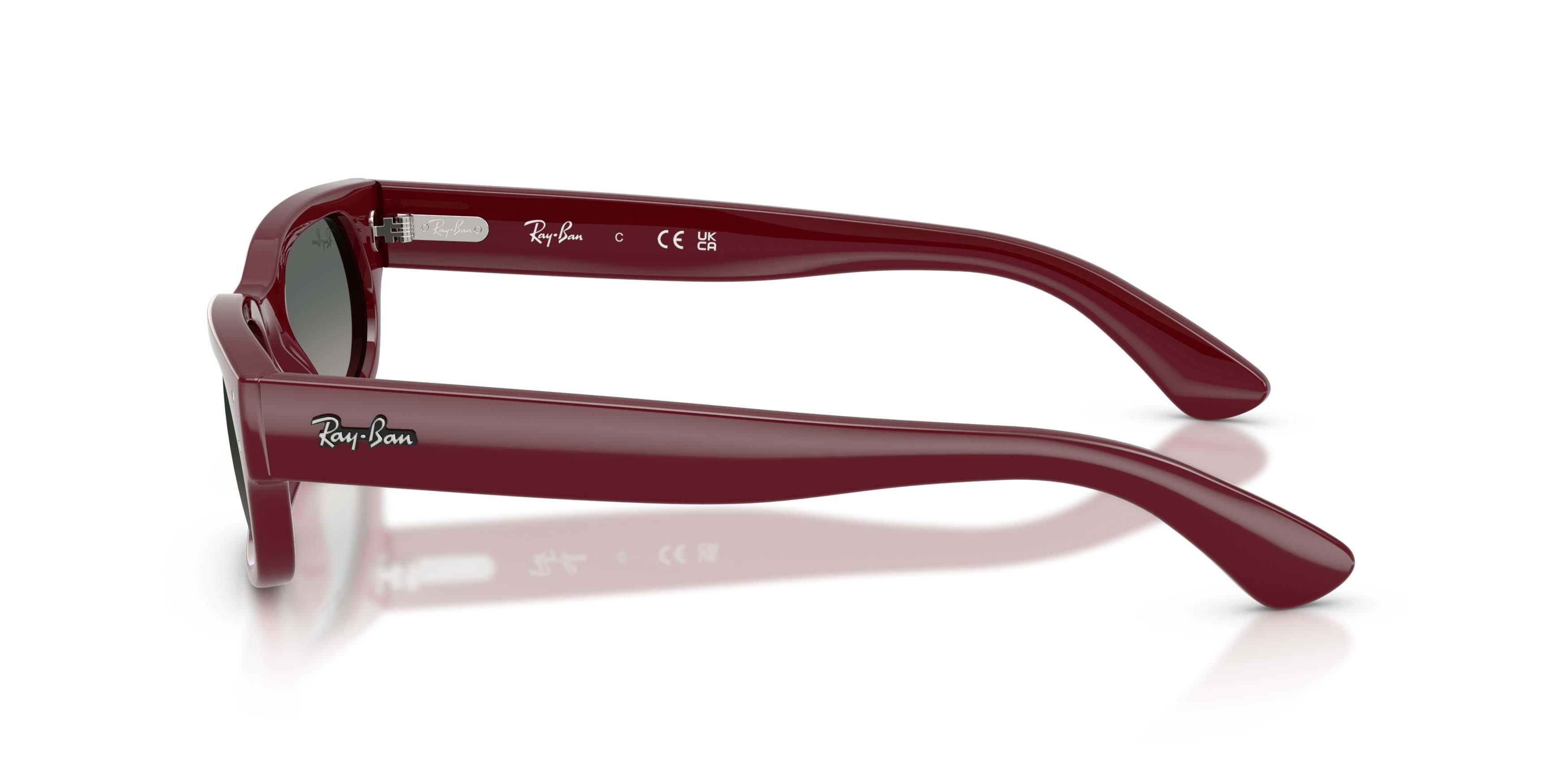 Ray-Ban RB2236 Light Grey Gradient Dark Grey Sunglasses - Bordeaux - RED/GREY