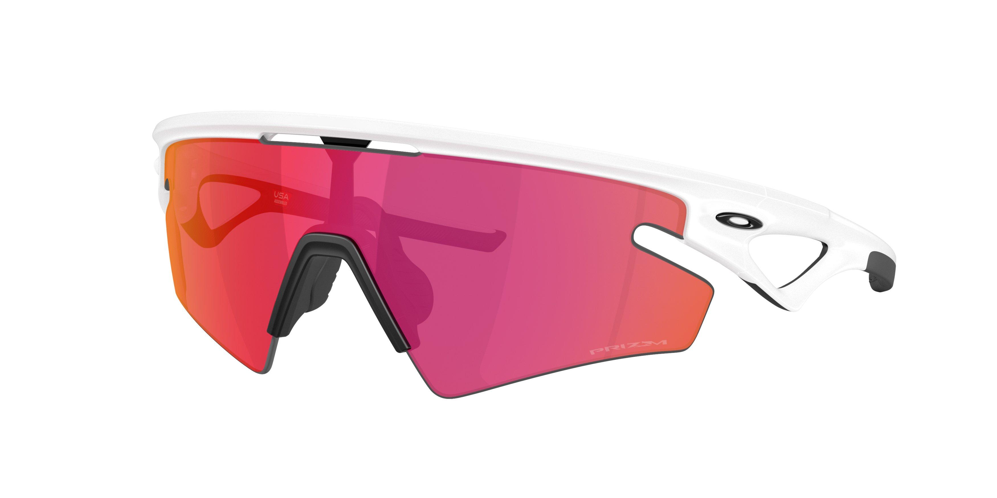 Oakley Sphaera Slash Prizm Field Sunglasses - Matte White - WHITE/RED Thumbnail View 1