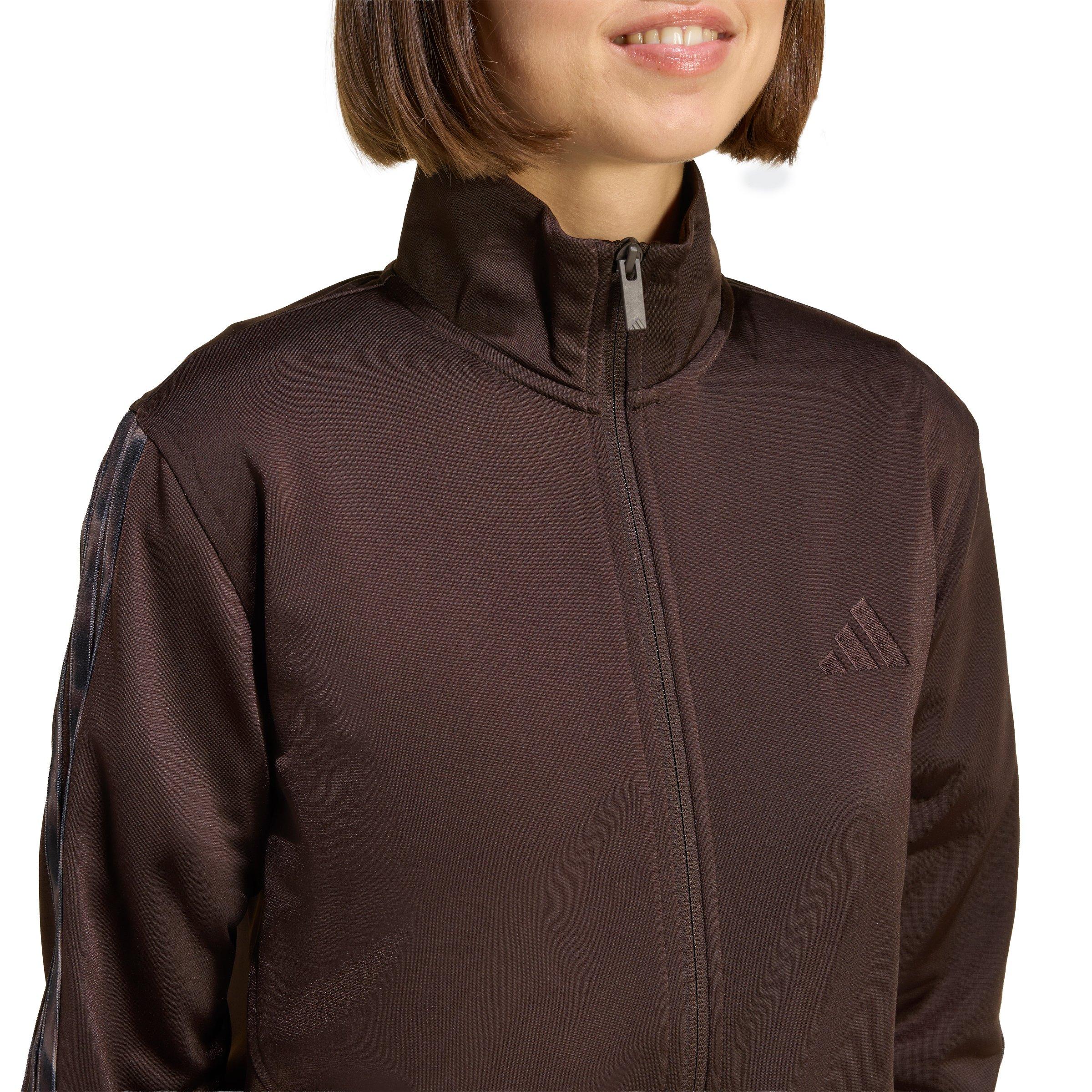 adidas Women's 3-Stripes Leopard Print Track Top - Brown - BROWN Thumbnail View 3