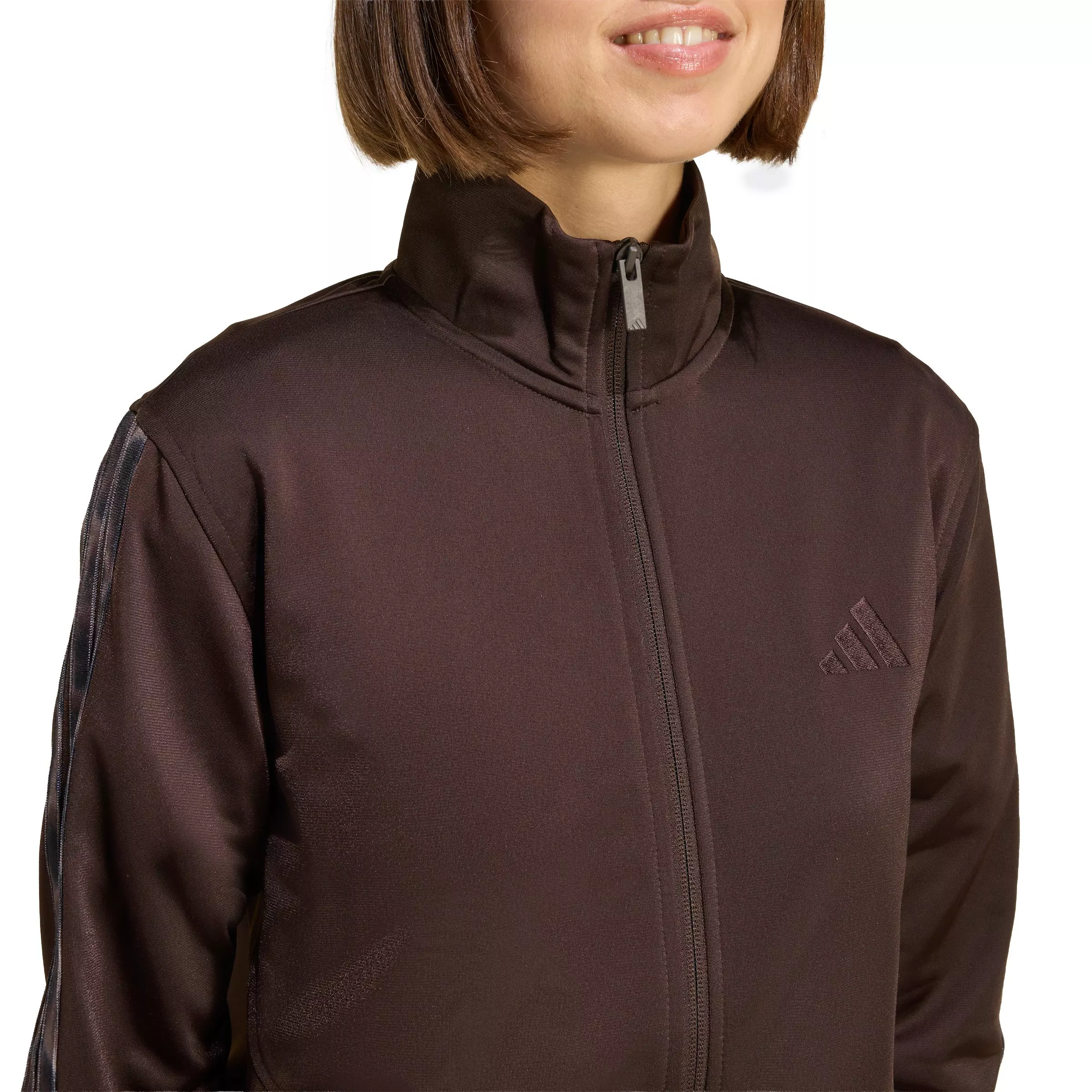 adidas Women's 3-Stripes Leopard Print Track Top - Brown - BROWN