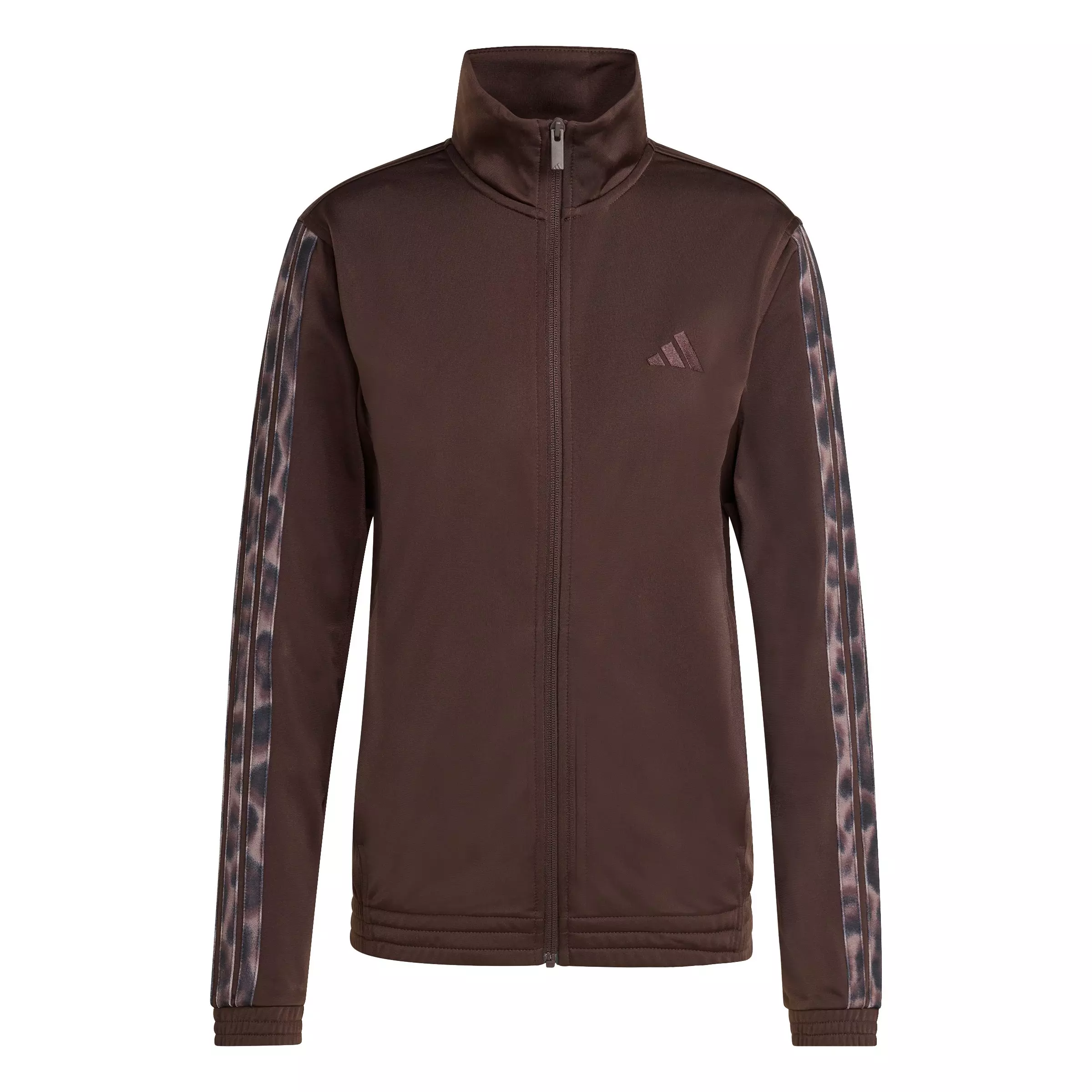 adidas Women's 3-Stripes Leopard Print Track Top - Brown - BROWN